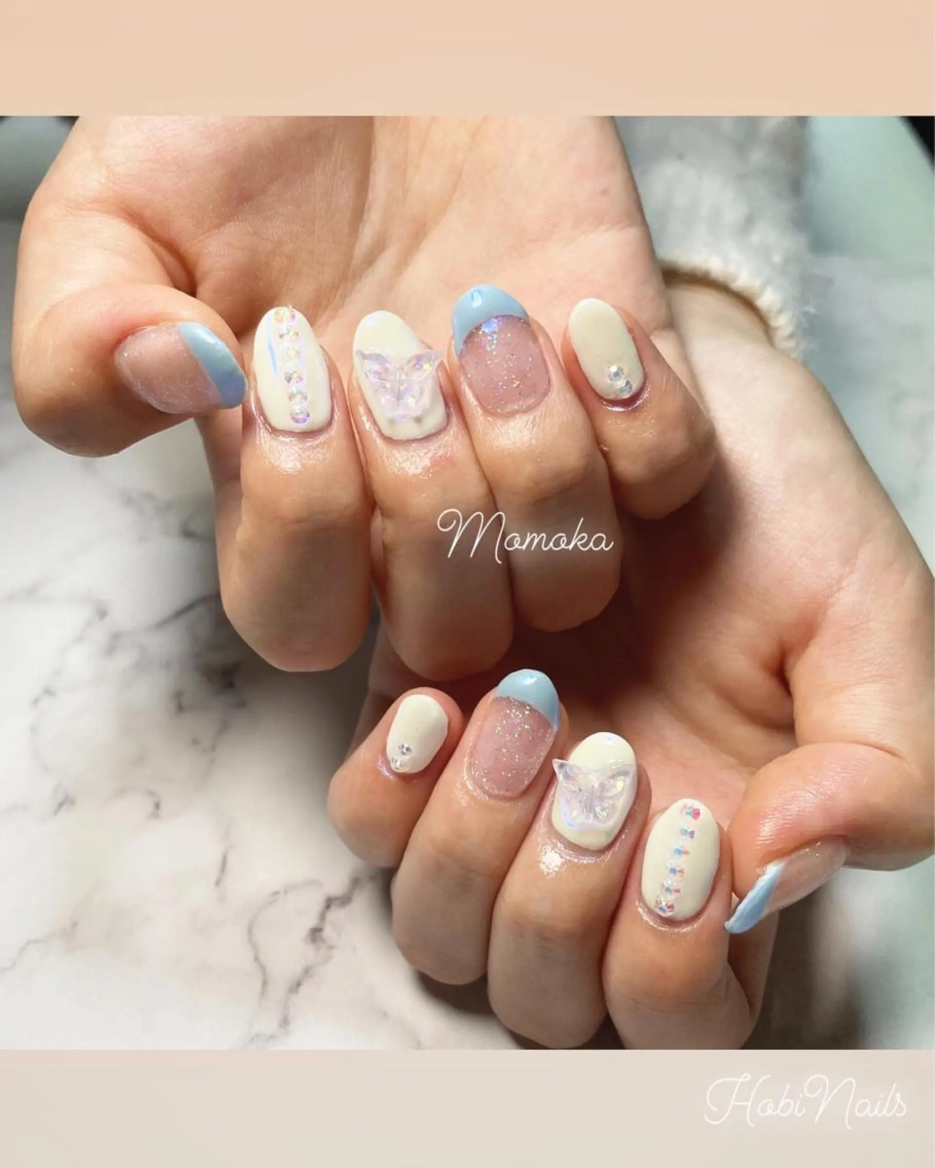 ネイル フレンチネイル ワンカラーネイル Momo nailsalonのネイルデザイン