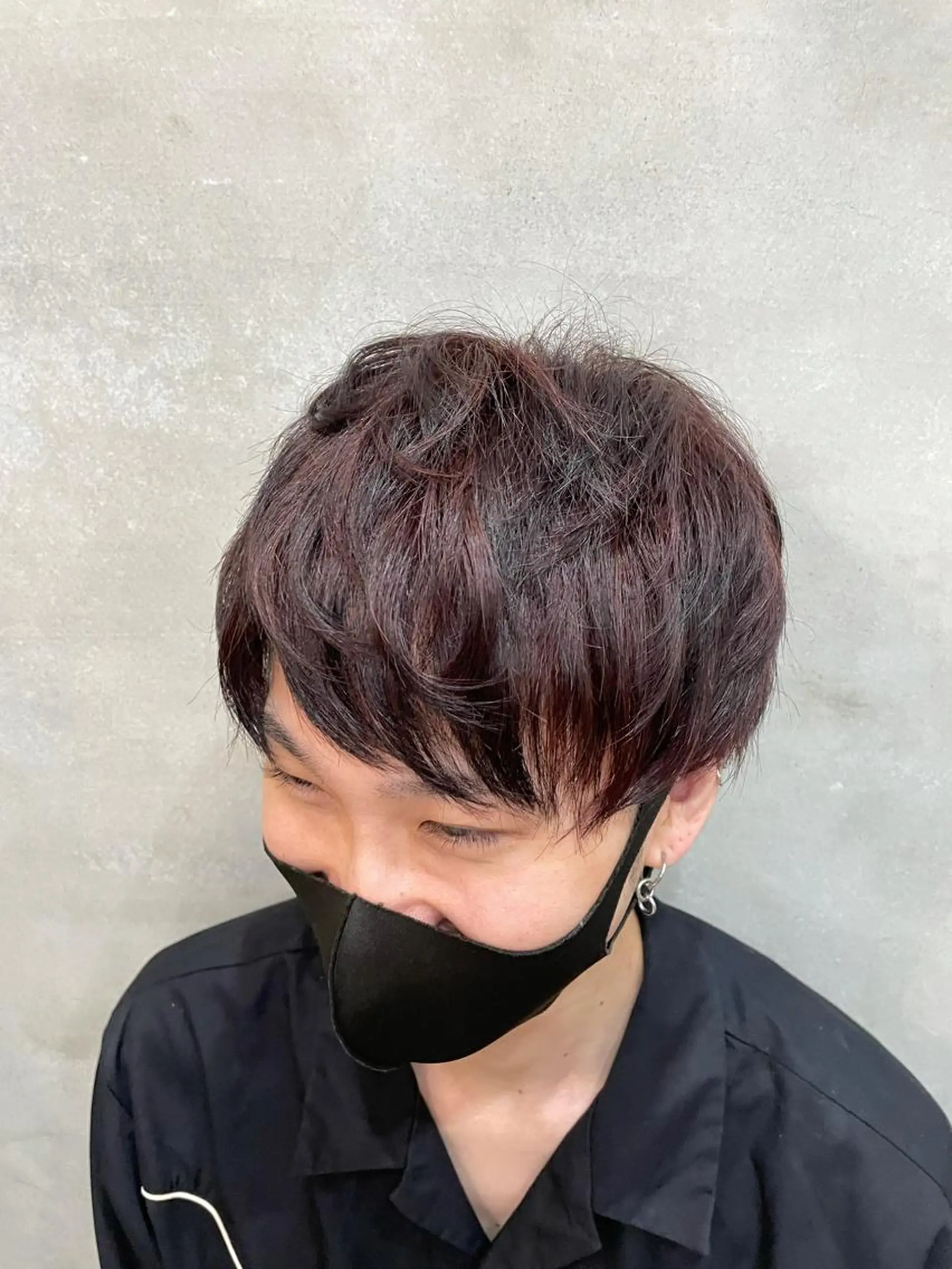 ショート カラー メンズ レッドカラー 【ピンク/韓国ヘア/ ヘアセット】亜海のヘアスタイル