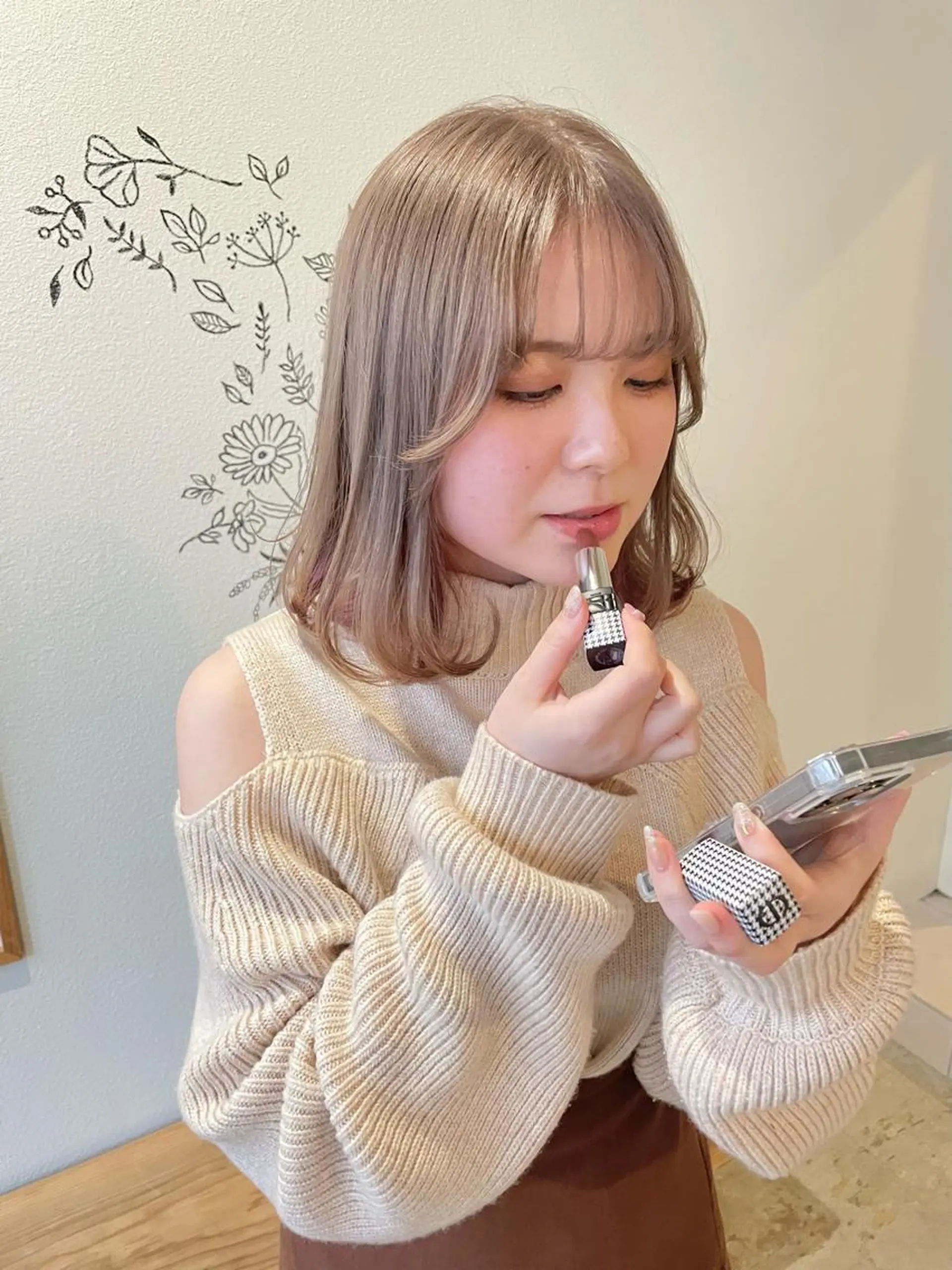 ミディアム カラー ヘアカラー トリートメント ヒナゴ トヨカズのヘアスタイル