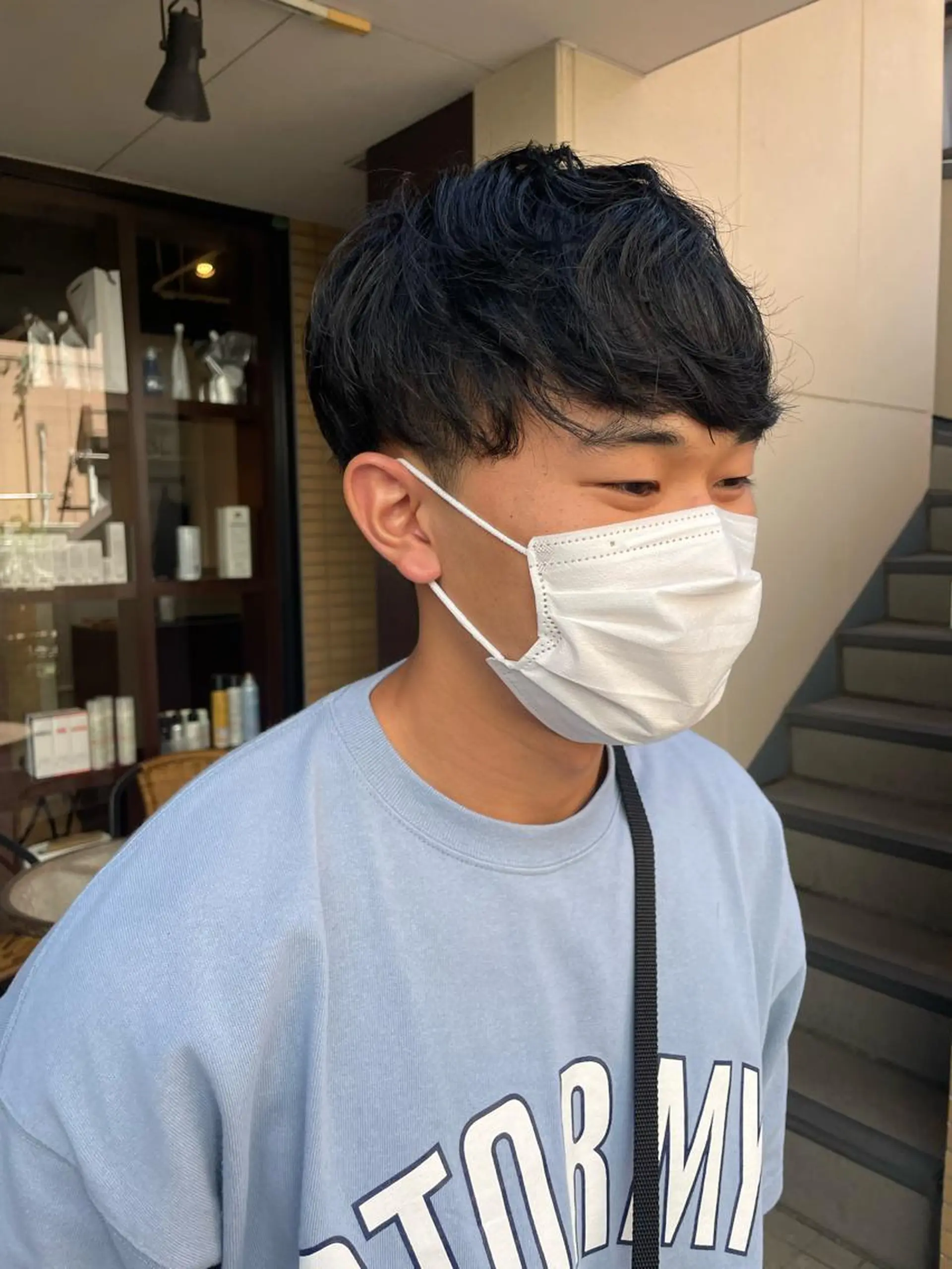 ミディアム パーマ メンズ ミディアムパーマ メンズパーマ くせ毛 カット パーマ しのはら まどかのヘアスタイル