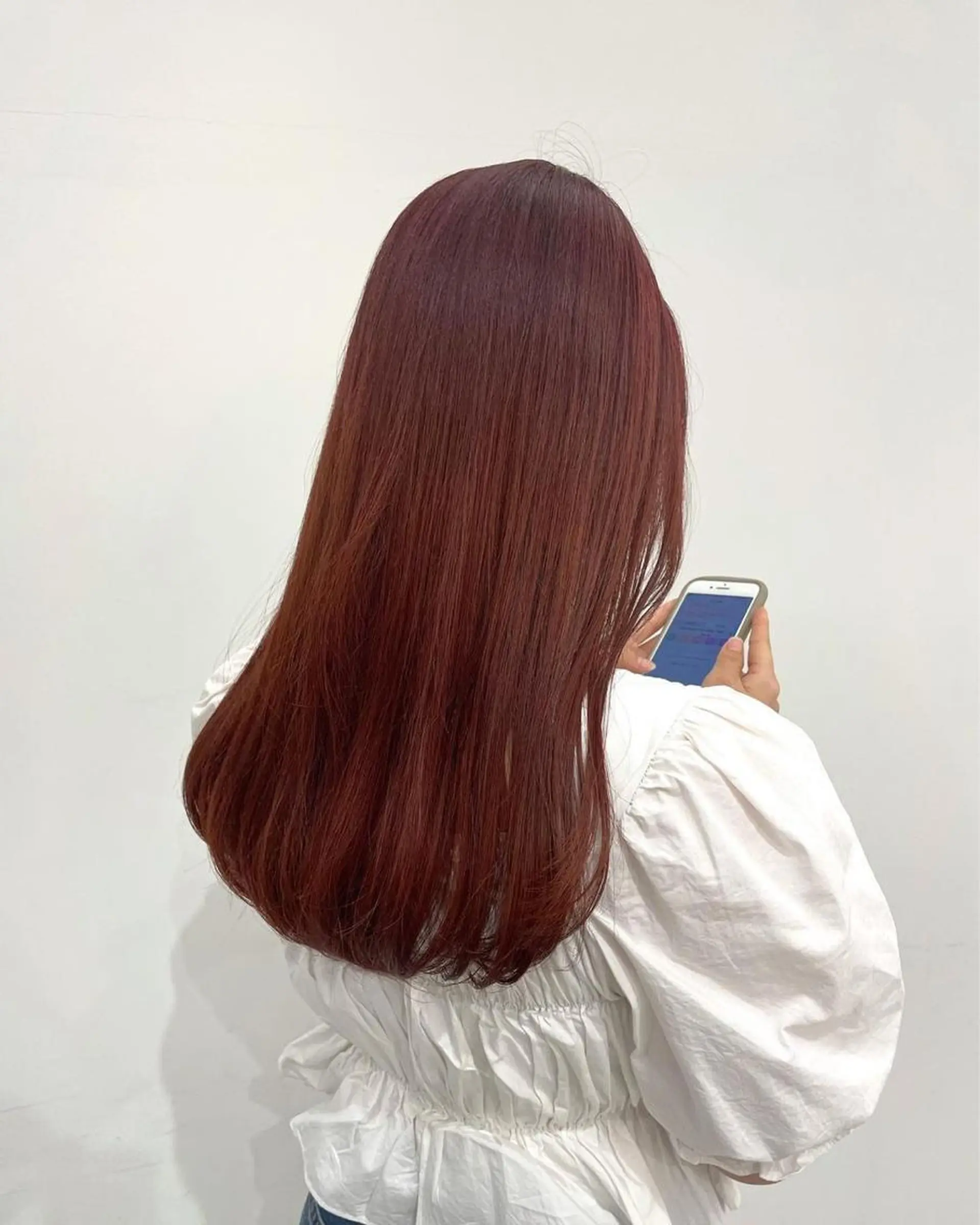 ロング カラー ダブルカラー レッドカラー 中島 暢介のヘアスタイル