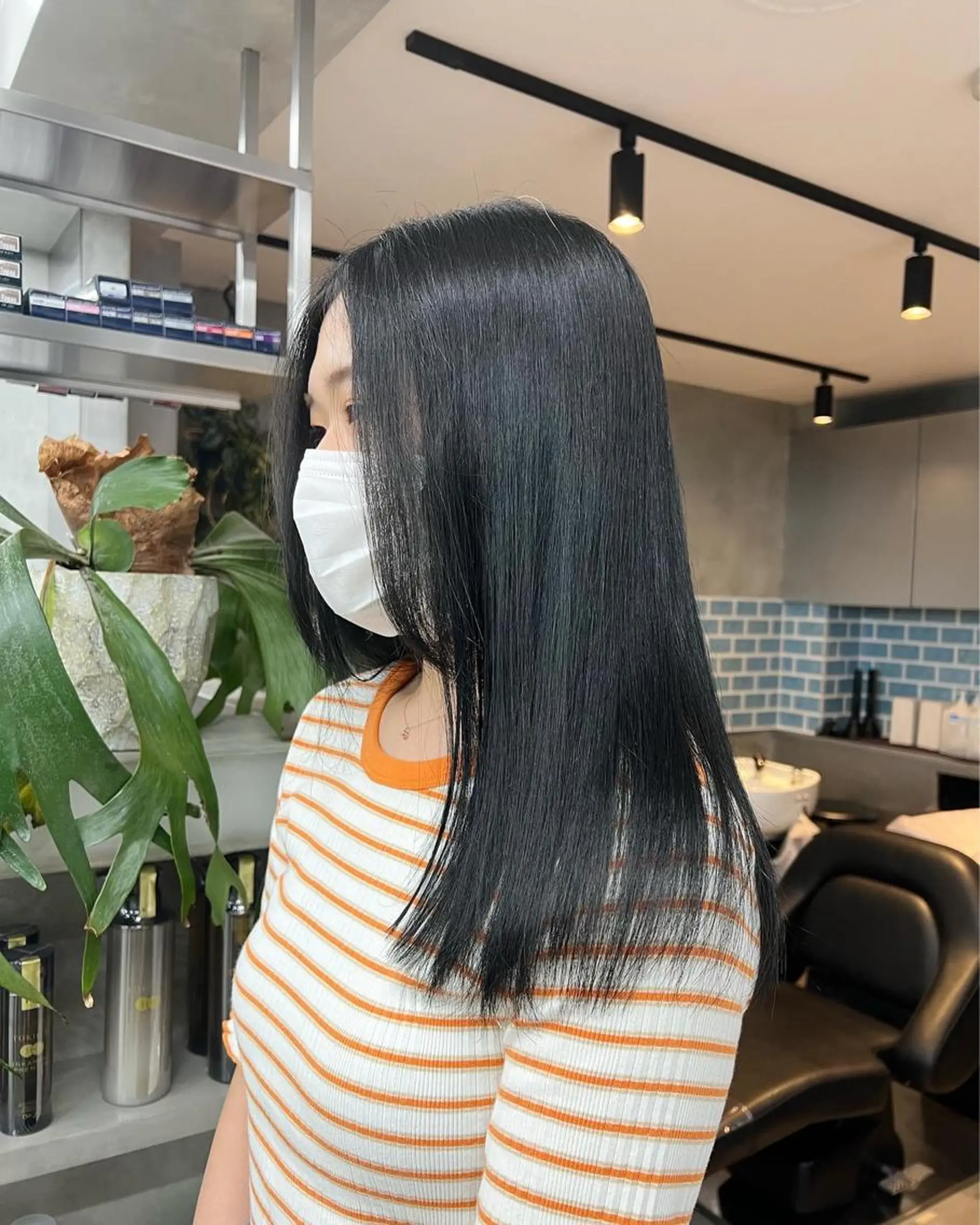 ロング カラー ブルーカラー 韓国ヘア 🎀華澄のヘアスタイル