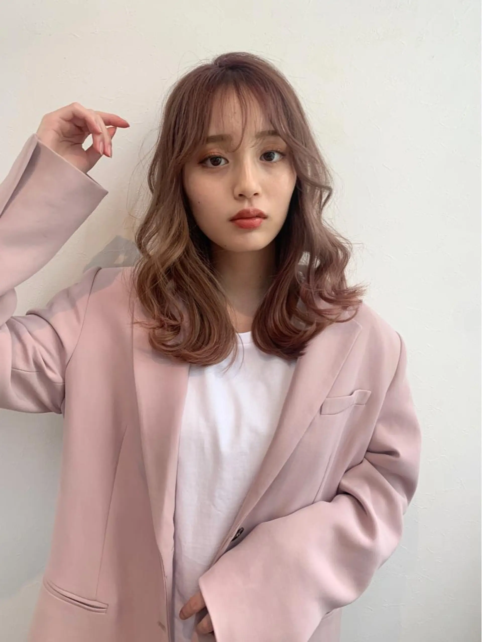 ミディアム カラー ヘアアレンジ カット ヘアカラー トリートメント 透明感/オリーブ/ グレージュ/YUKAのヘアスタイル