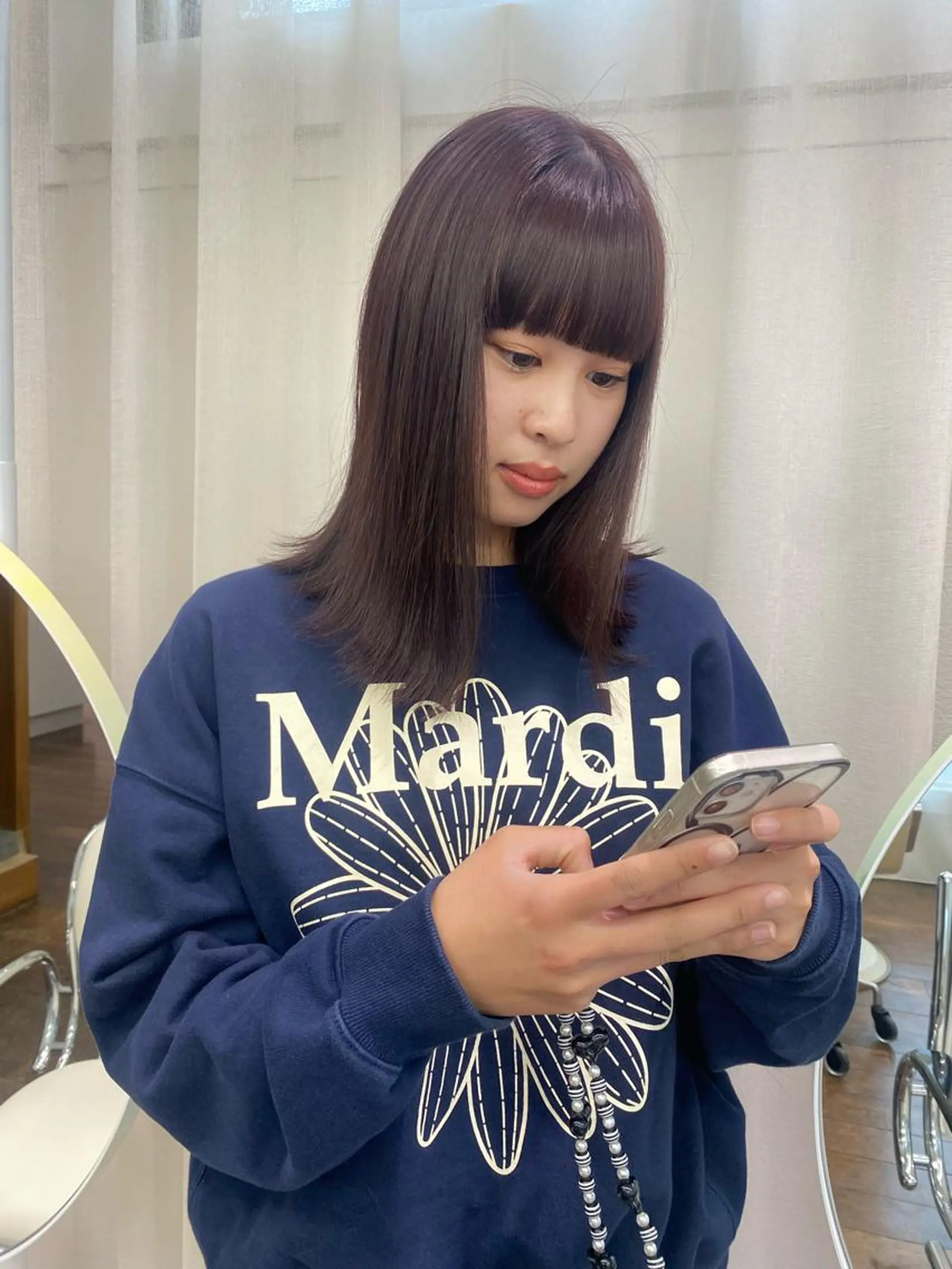 ミディアム カラー ブリーチ ブラウンカラー ブリーチなしカラー レッドカラー レッドブラウン レイヤー🌟艶カラー 🕊まやのヘアスタイル