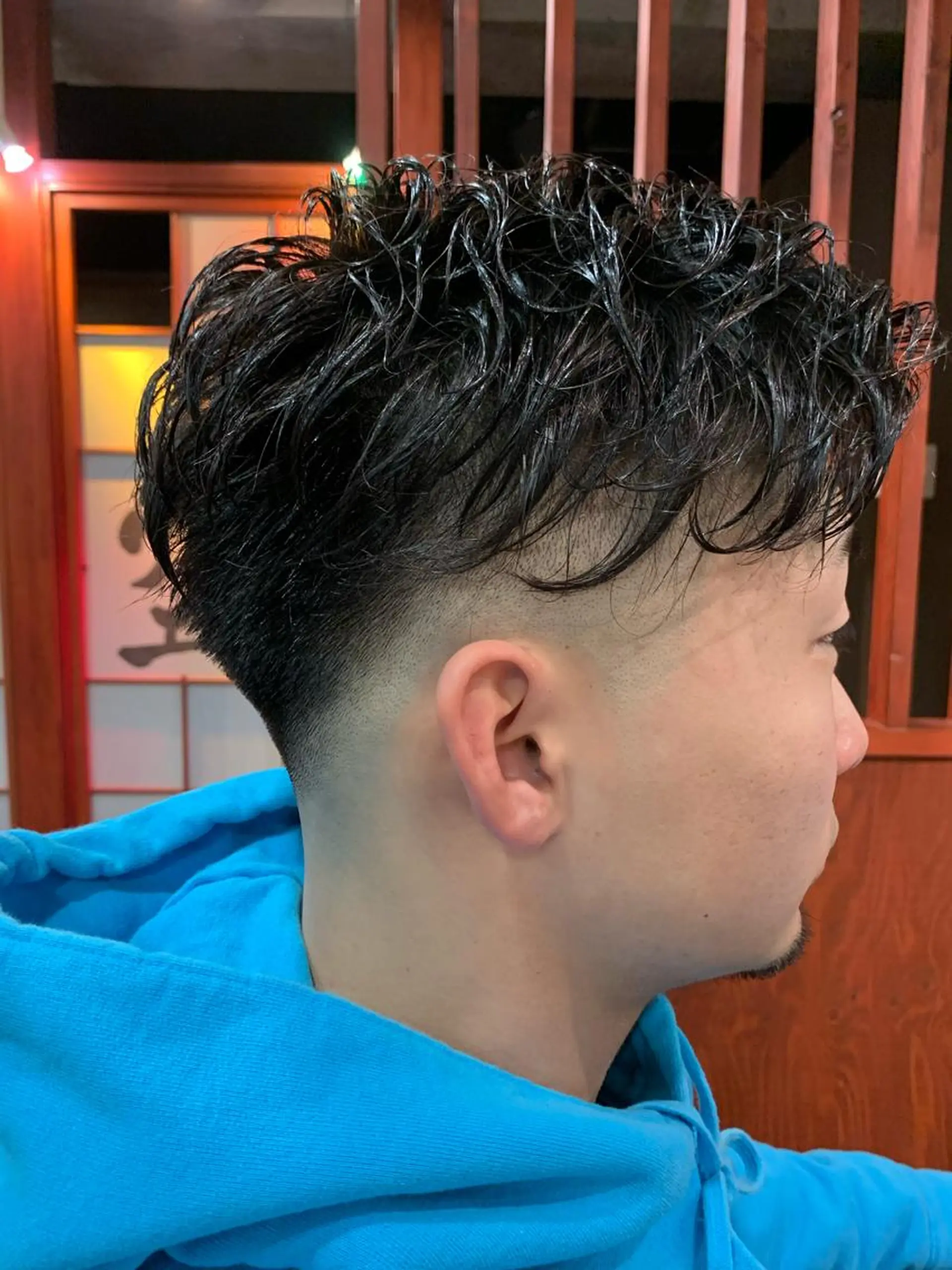 ショート パーマ メンズ フェードカット スキンフェード カット 高円寺　メンズカット 武内和樹のヘアスタイル