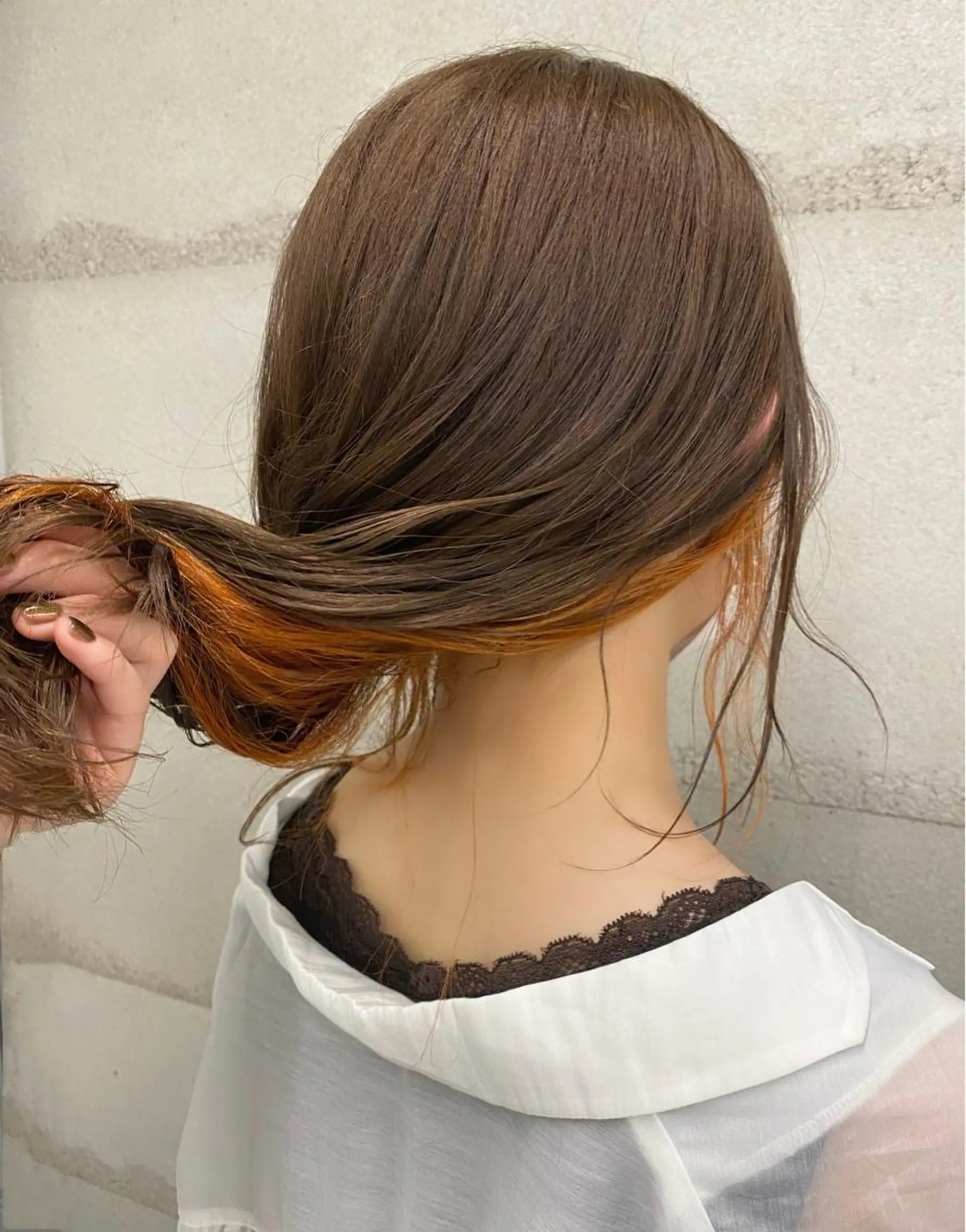 ミディアム ヘアカラー ナガイ アヤのヘアスタイル