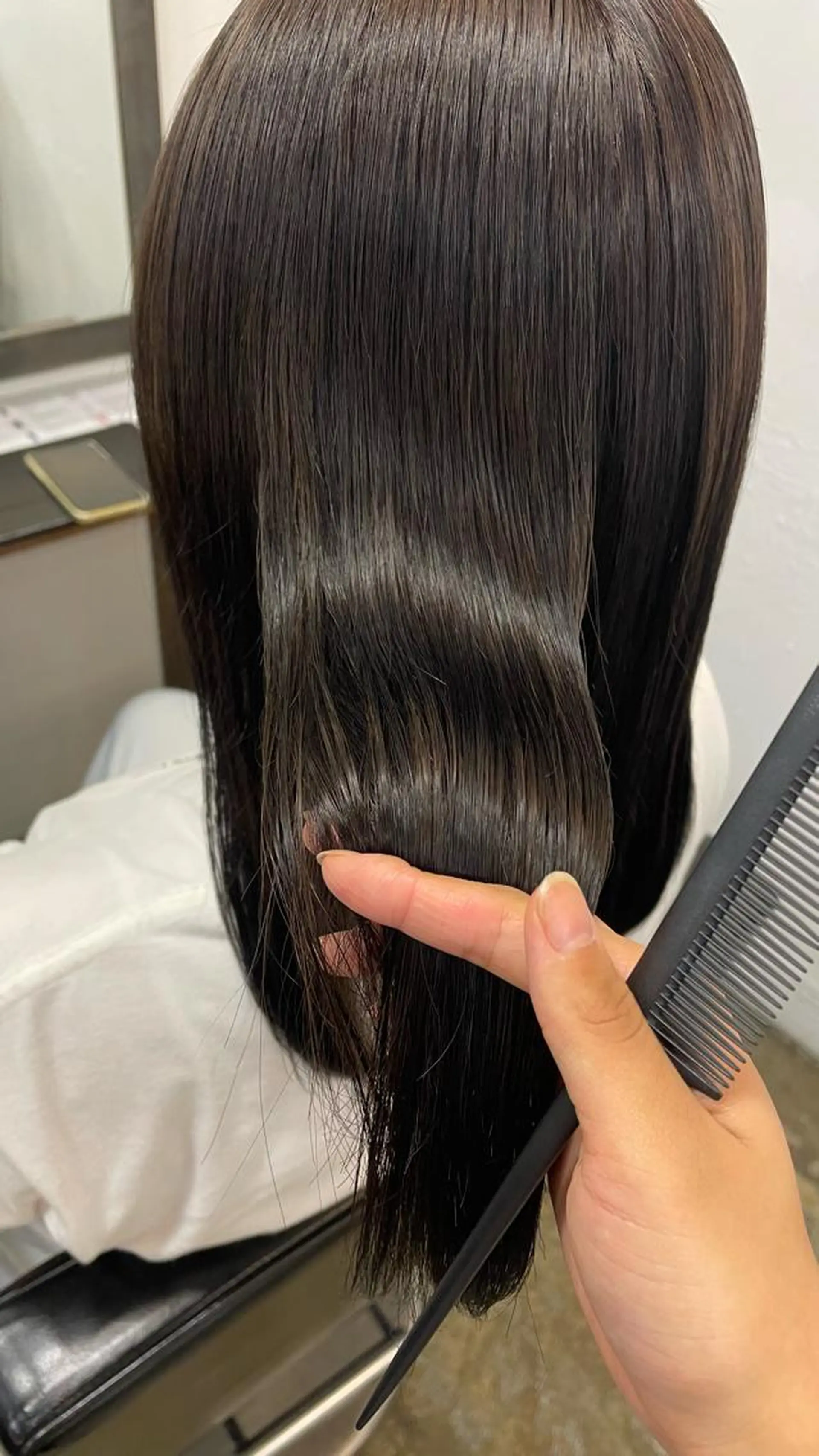 セミロング パーマ 縮毛矯正 トリートメント 田口 樹理のヘアスタイル