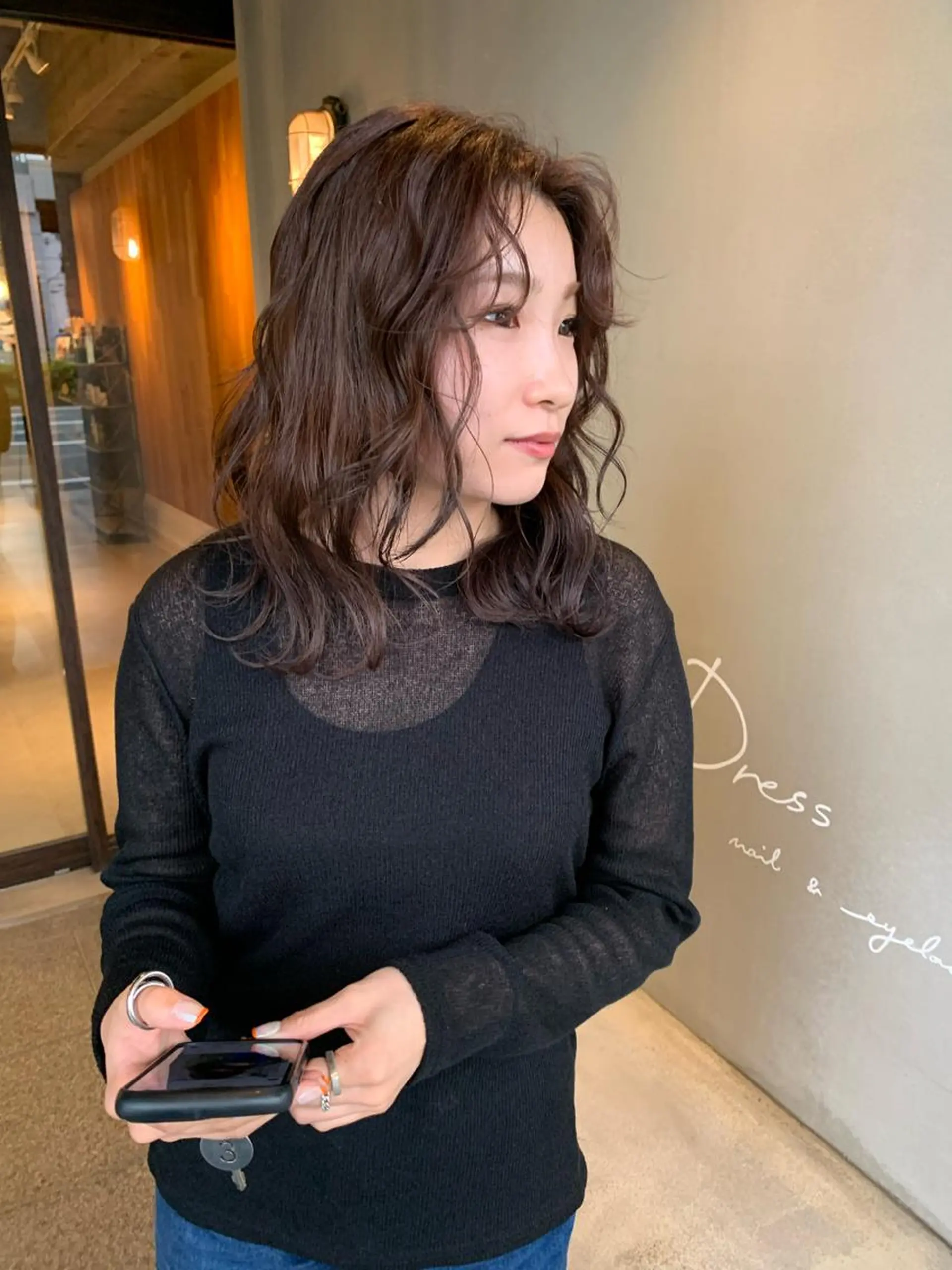 セミロング カラー ブリーチ/アレンジ 天満/chihiroのヘアスタイル