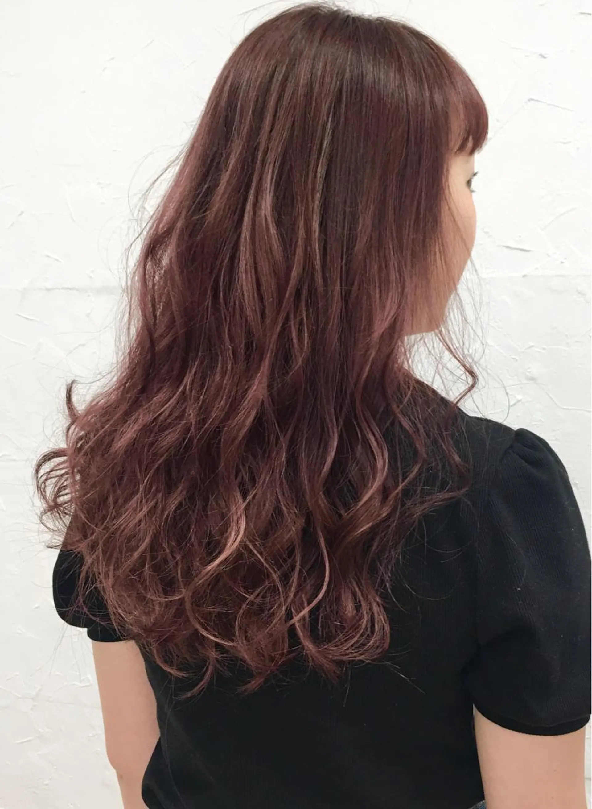 ロング ヘアアレンジ パープルカラー 脱！黒髪 ダブルカラー【上野】のヘアスタイル