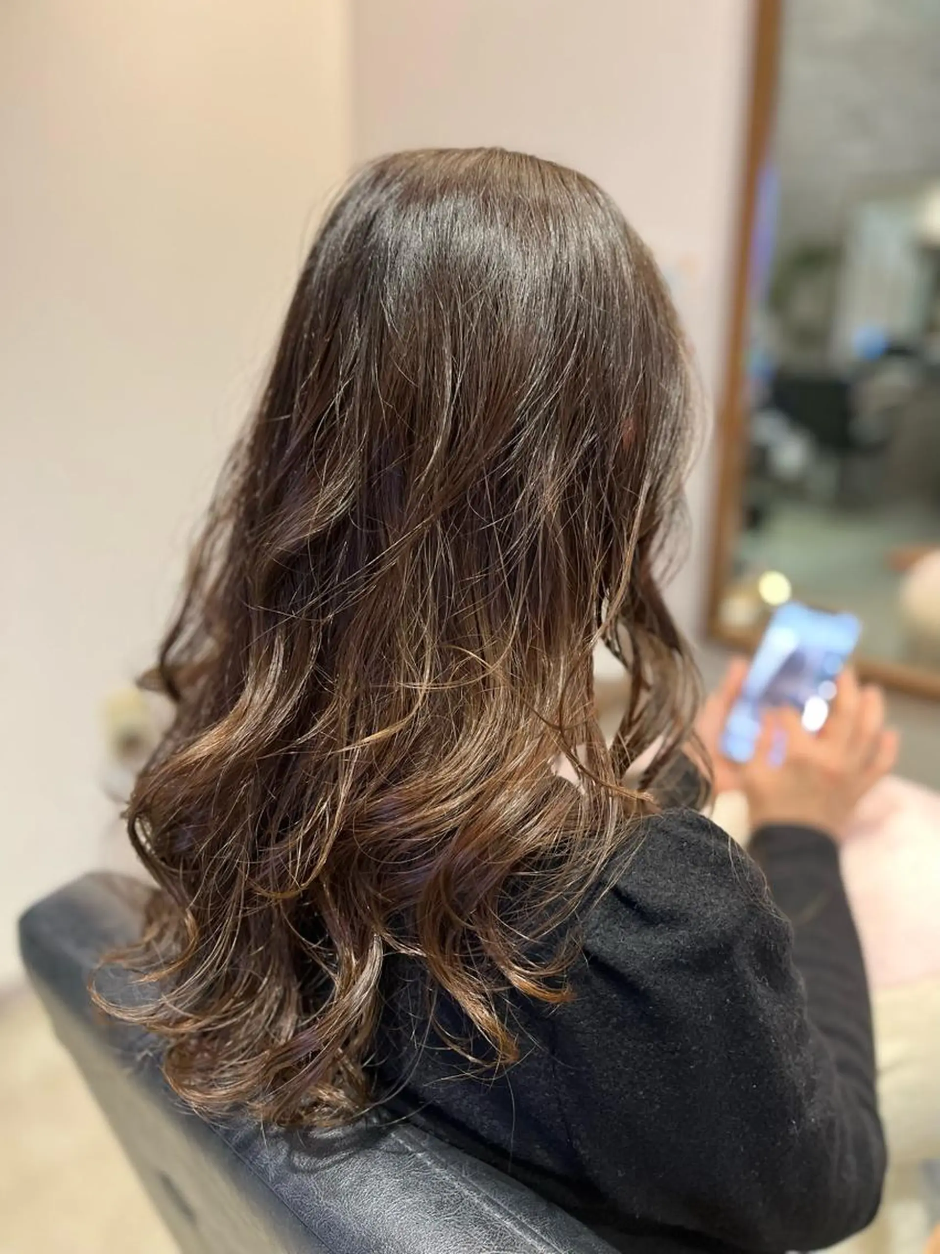 ロング カラー パーマ カット パーマ Spin hair 檜垣菜愛のヘアスタイル