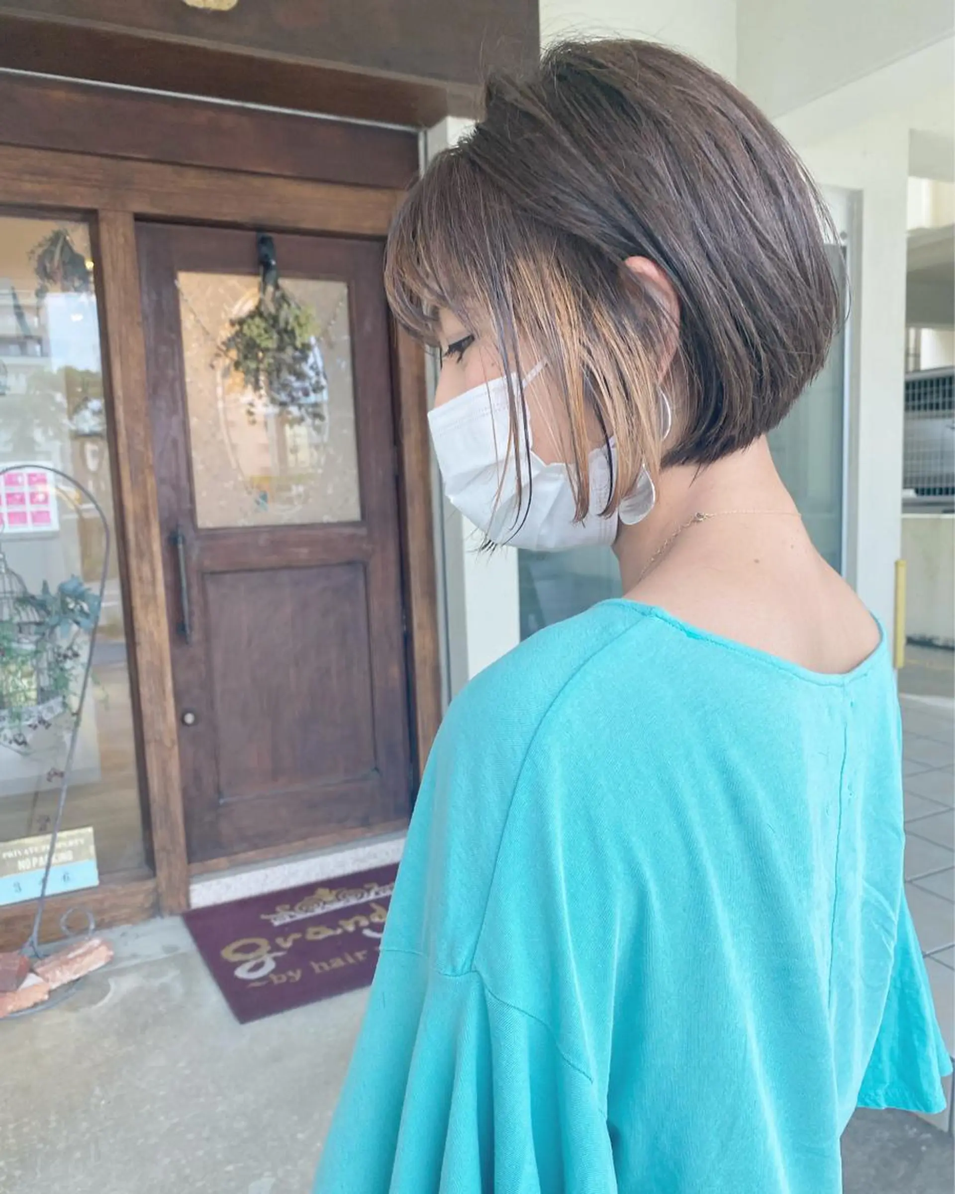 ショート カラー ハイライトカラー ハイライト カット ヘアカラー grand juteのヘアスタイル