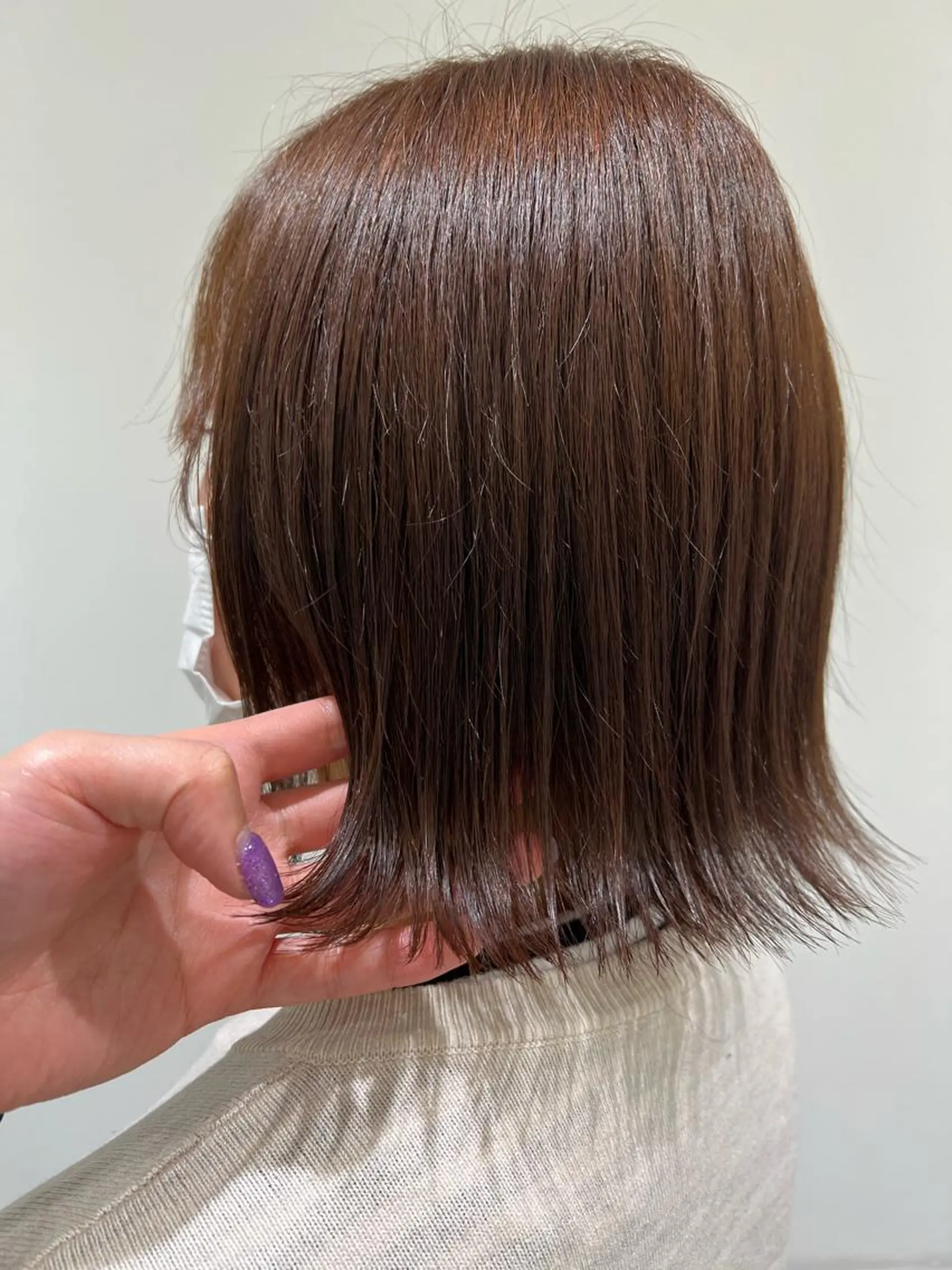 ミディアム カラー ベージュカラー ブリーチ 透明感カラー ラベンダーカラー ラベンダーベージュ カット ヘアカラー 【暖色カラー特化】 中山由梨のヘアスタイル