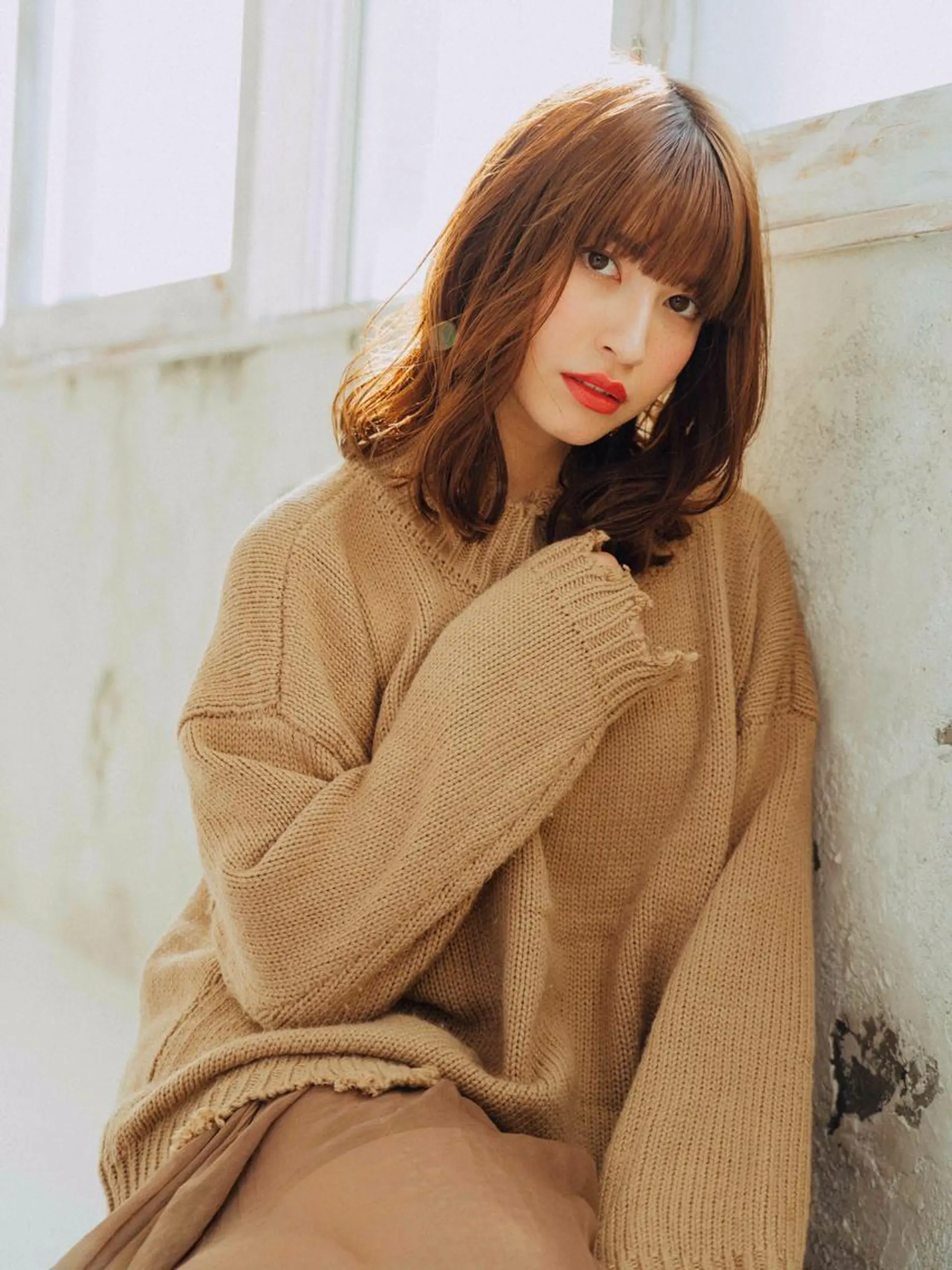 セミロング パーマ ヘアカラー 小川 舜人のヘアスタイル