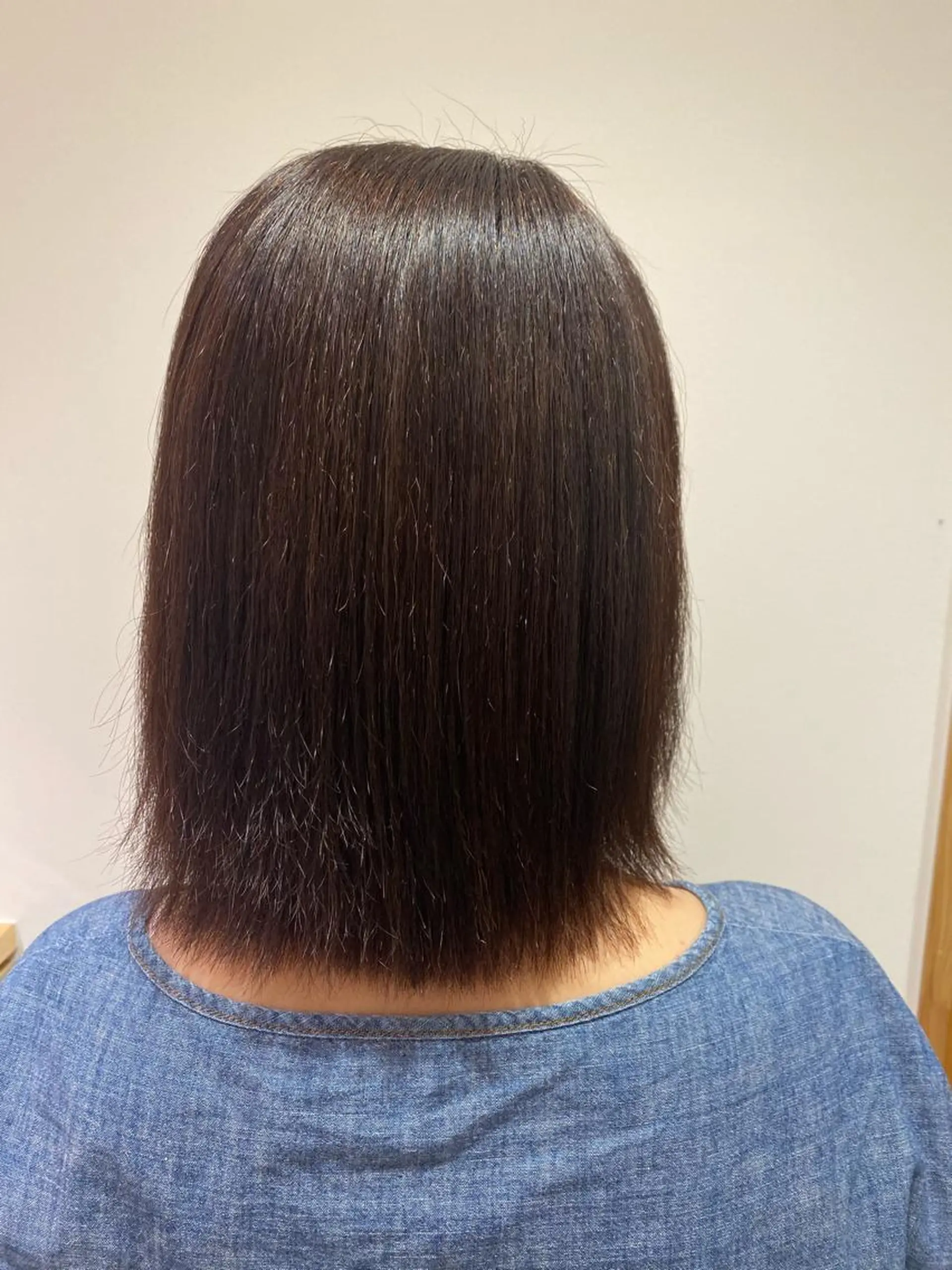 ミディアム 縮毛矯正 レイヤー/蟹江/ くすみカラー/川口のヘアスタイル