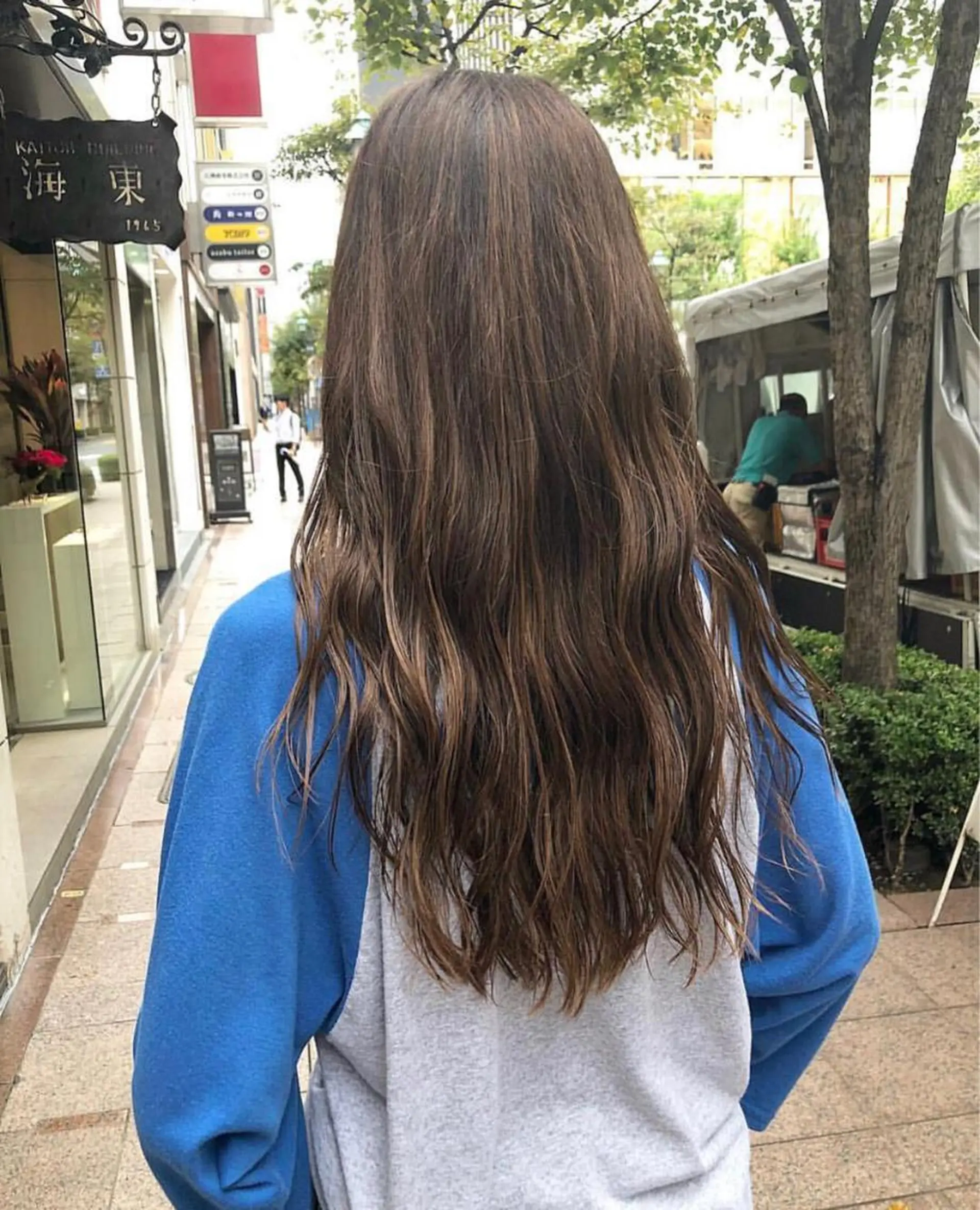 ロング ハイライト レイヤーカット salowin 原宿 aroa所属・韓国／ハッシュカット ／透明感カラー／金野のヘアスタイル