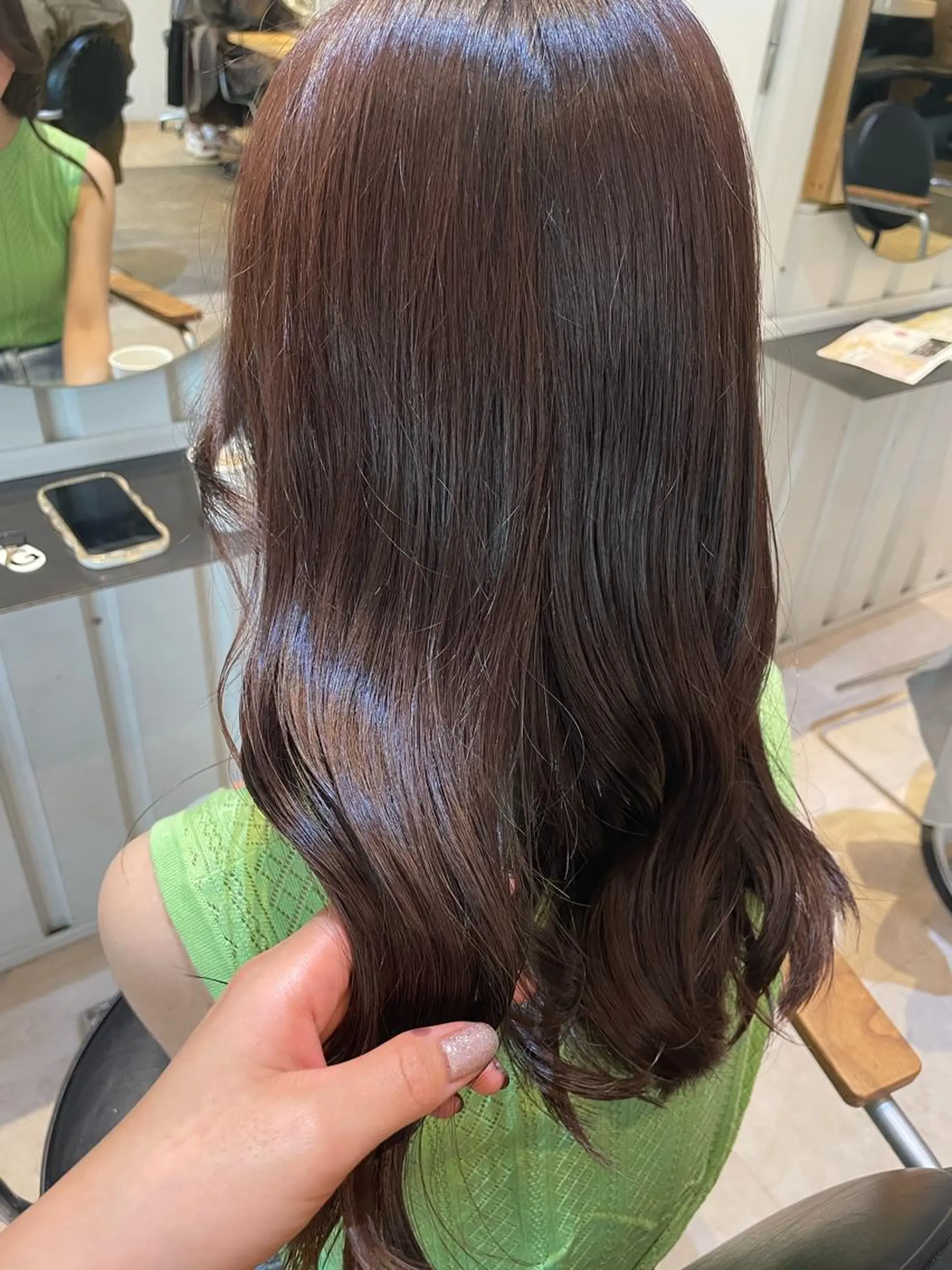 セミロング カラー カット ヘアカラー 💘韓国レイヤー上 品カラーruru💘のヘアスタイル