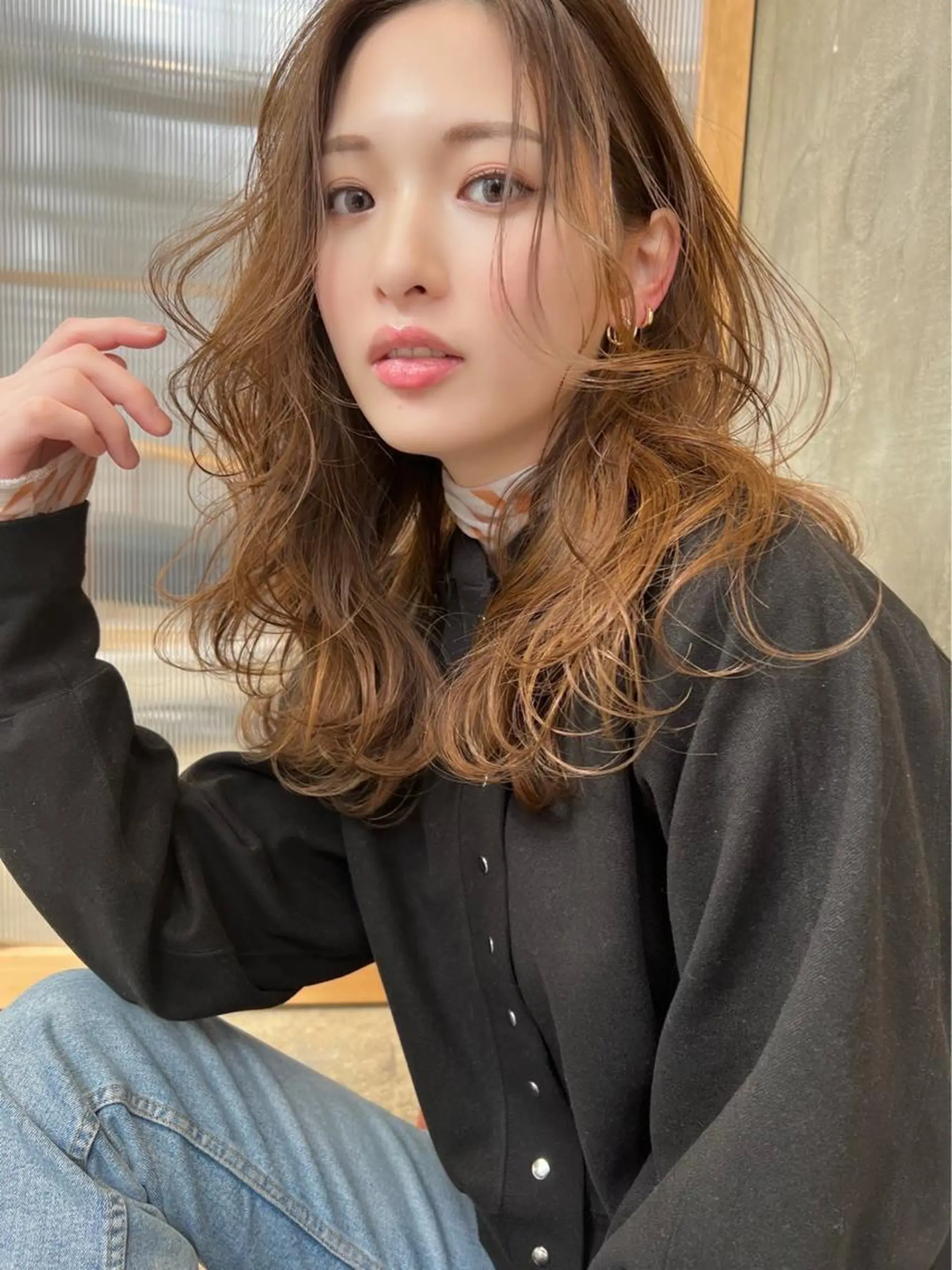 セミロング カット ヘアカラー トリートメント 今井 拓海のヘアスタイル