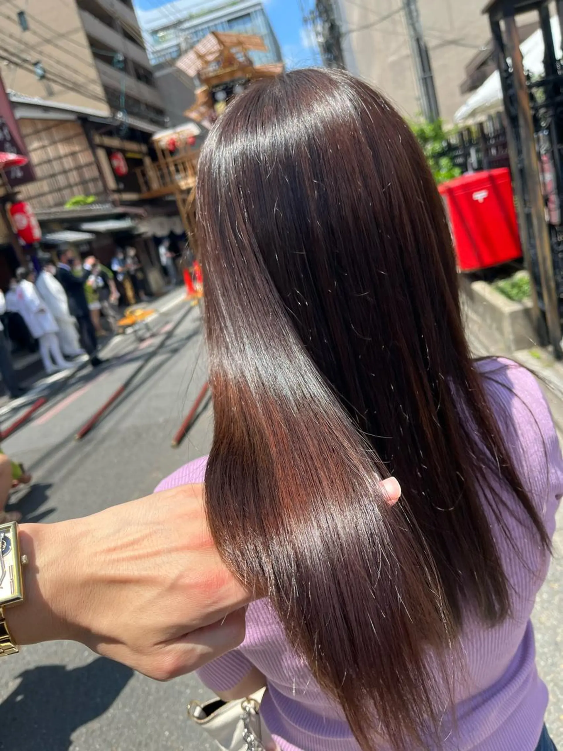 ロング カラー ブラウンカラー カシス 透明感カラー HIYOSHI　✂︎ 艶髪職人のヘアスタイル