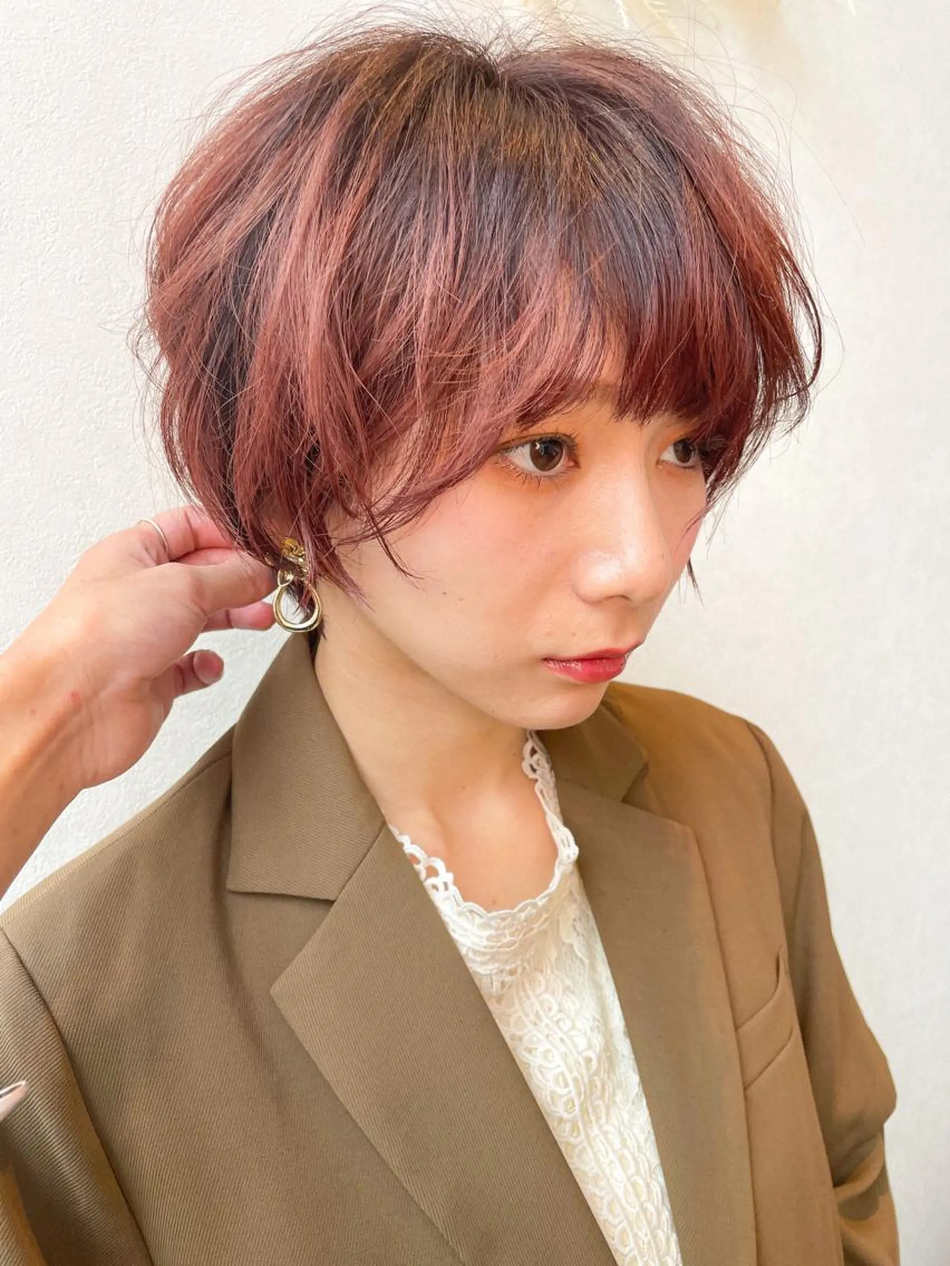 ショート カラー ピンクカラー バイオレットカラー バイオレットピンク カット 髪質改善/ブリーチ 田代 龍我のヘアスタイル