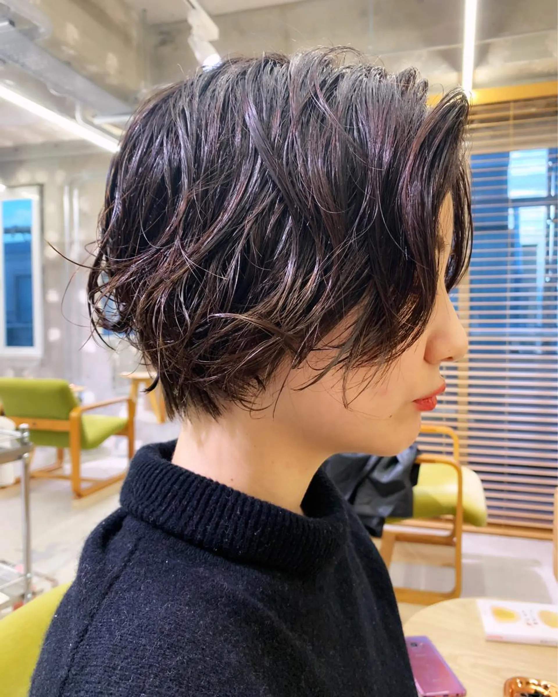 ショート カラー パーマ ショートボブ ボブ ショートヘア ニュアンスパーマ tension 【テンション】のヘアスタイル
