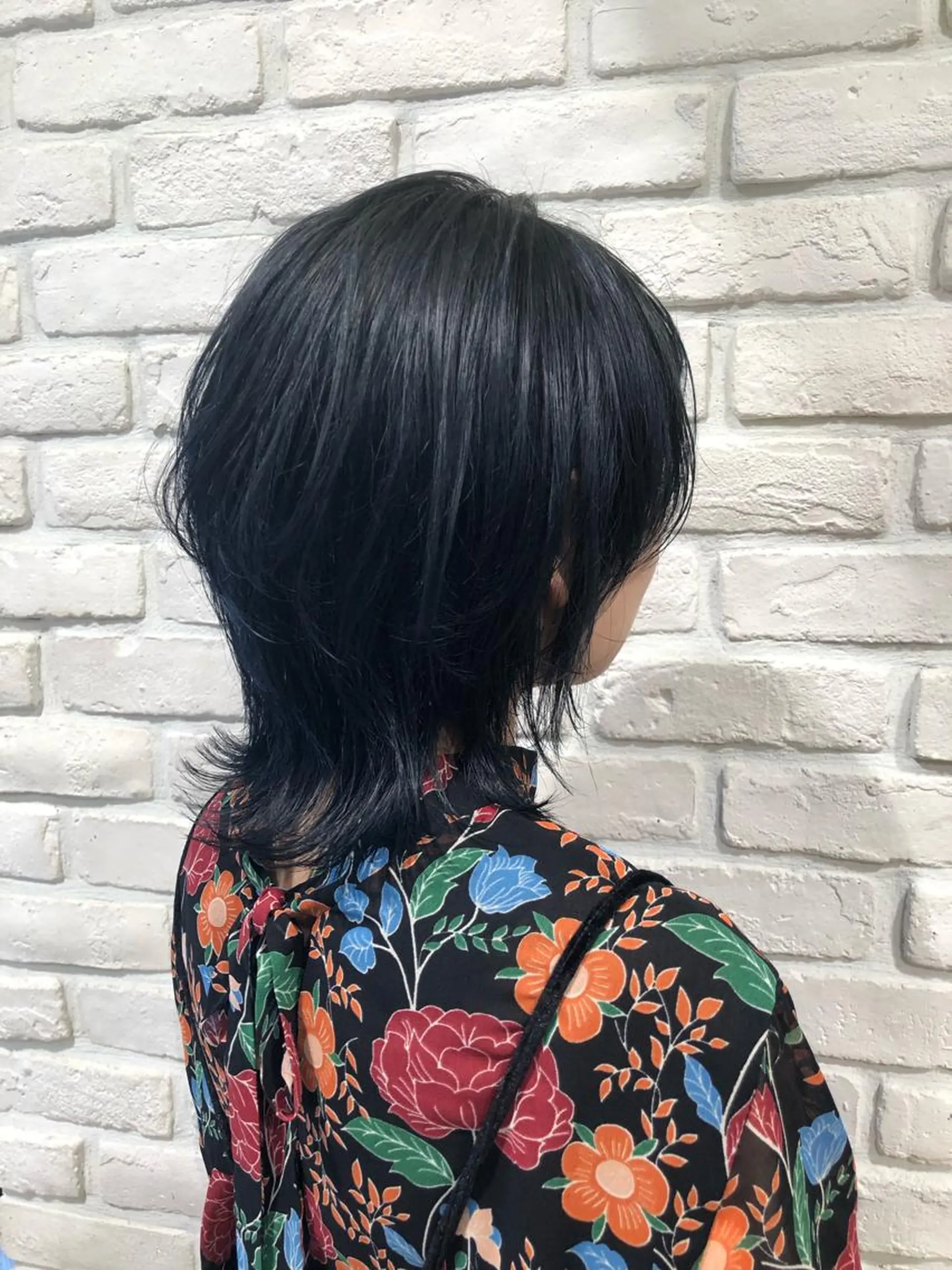 ミディアム カラー 黒髪 ダブルカラー ネイビーカラー 五十嵐ゆり 美髪カラー　武蔵小杉のヘアスタイル