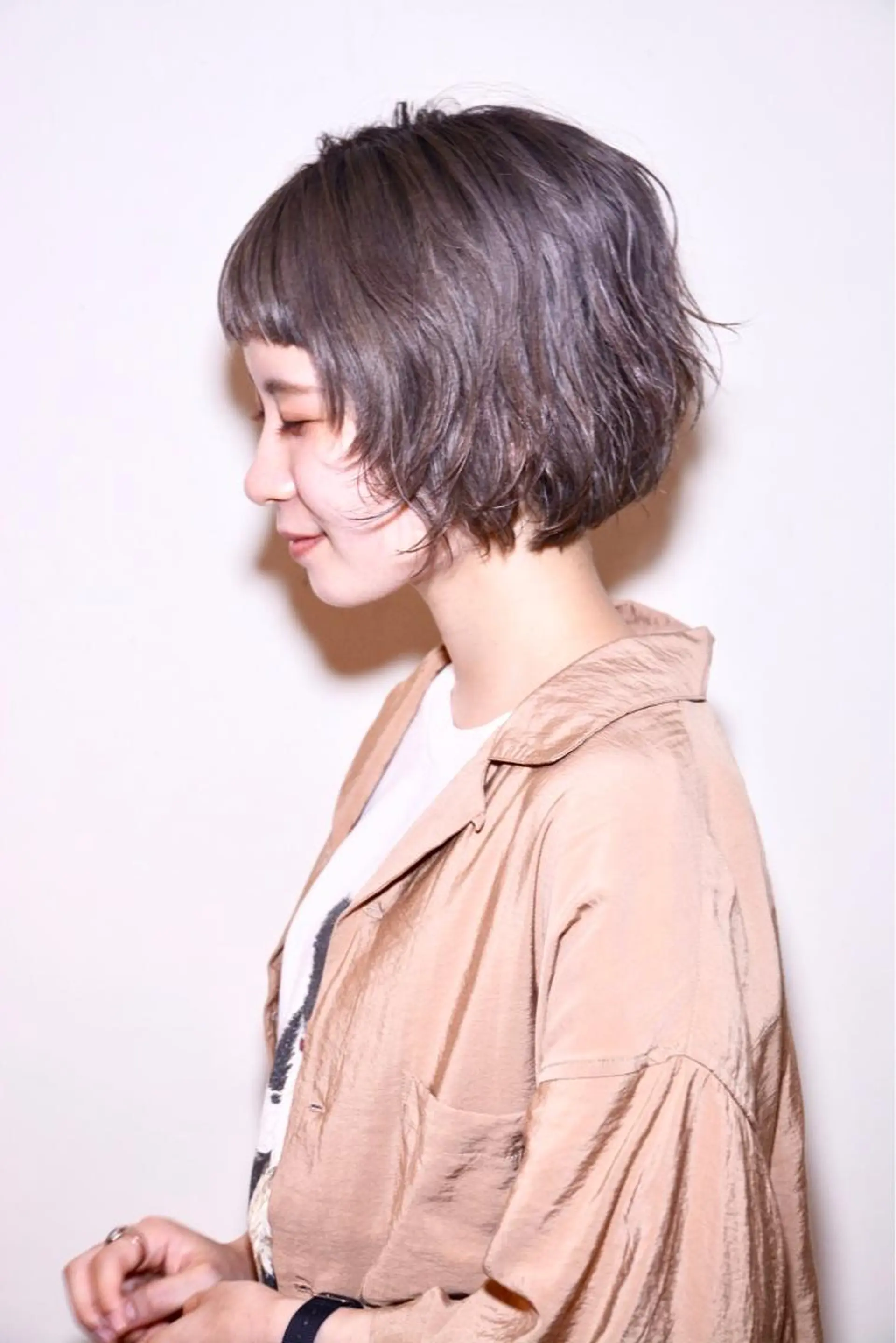 ショート カラー ショートボブ ベージュカラー ボブ ショートヘア すみとも るなのヘアスタイル