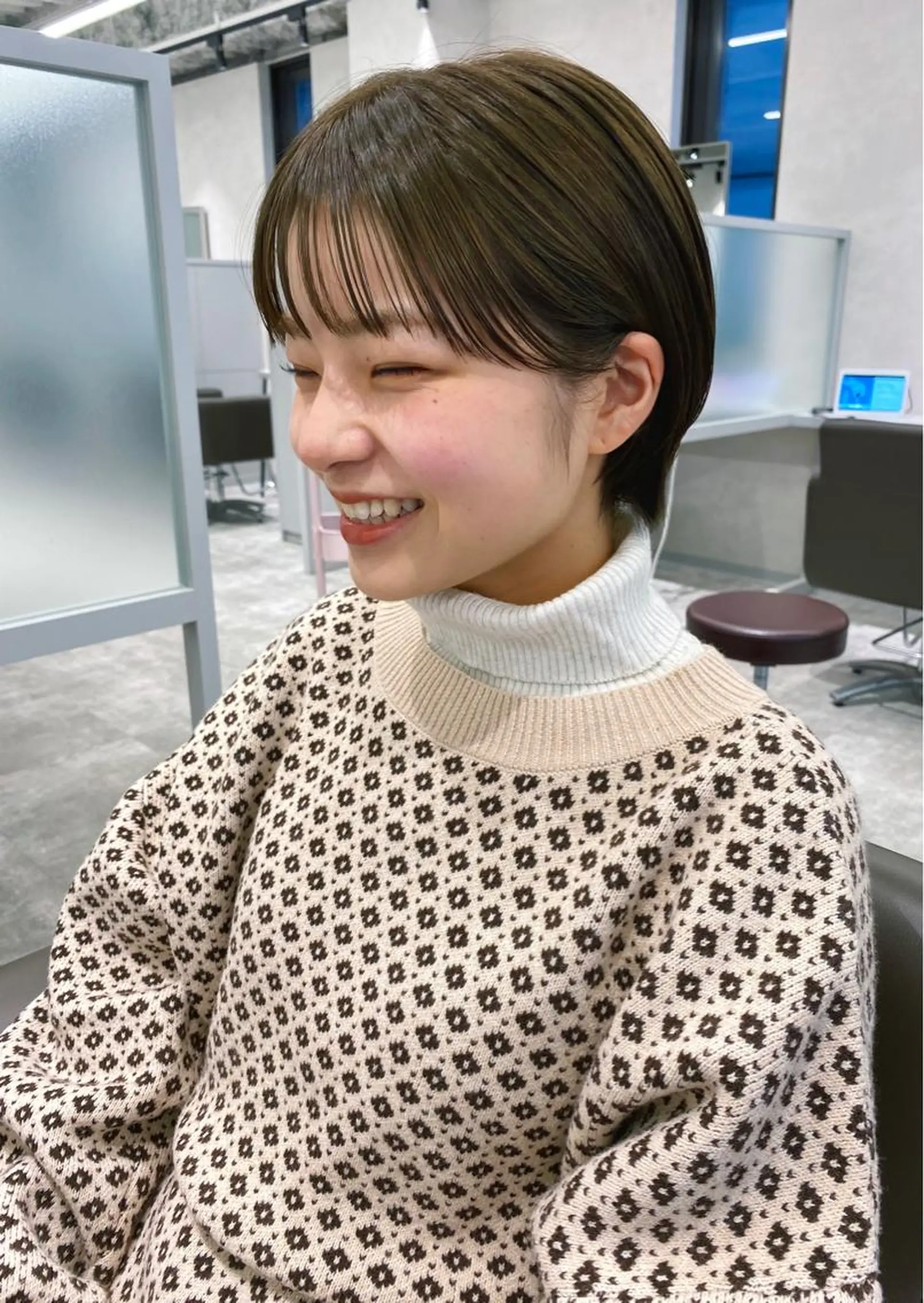 ショート 裕千/くびれヘア/ 韓国風ヘア/顔まわりのヘアスタイル