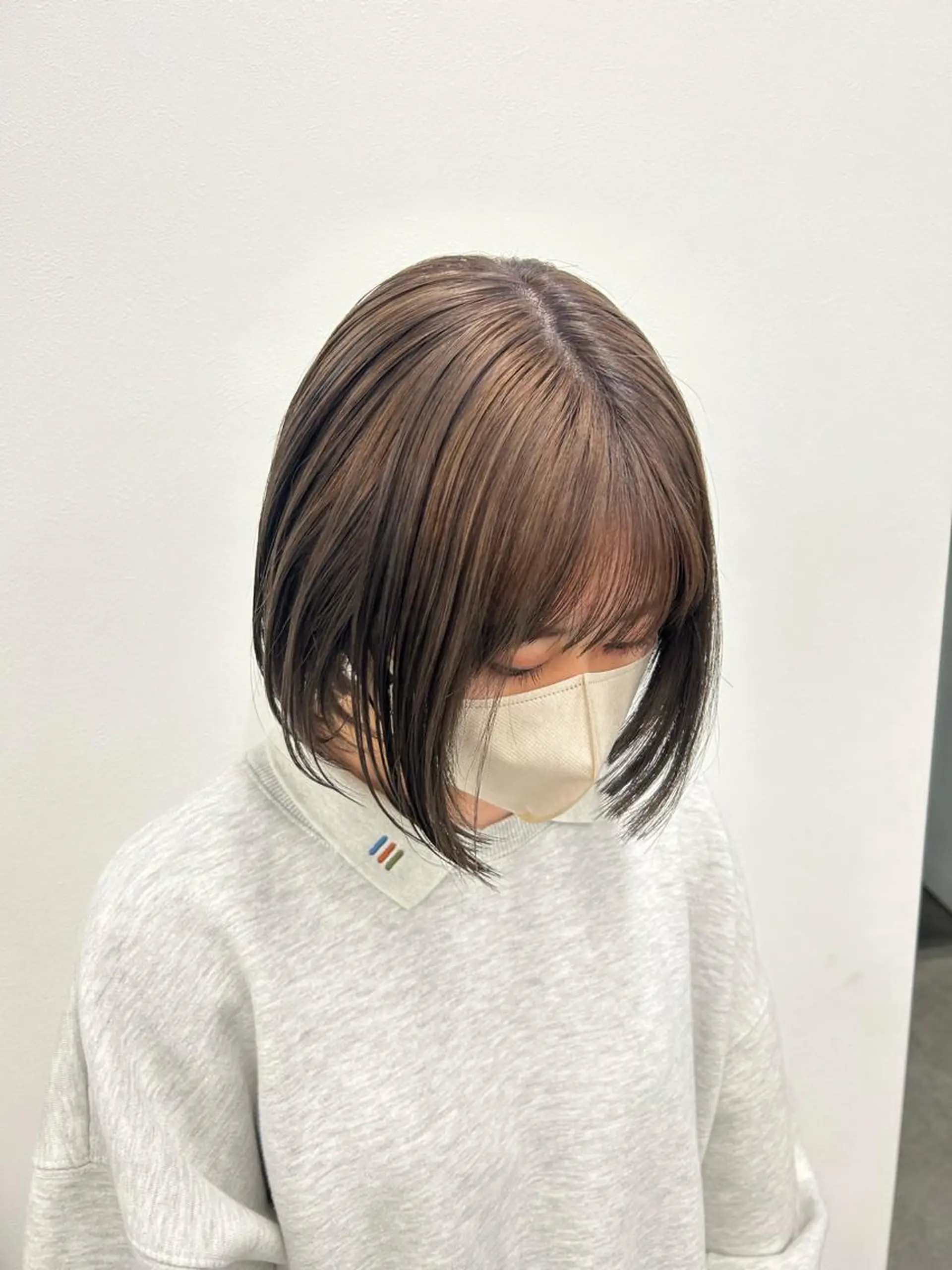 ショート カラー 透明感カラー グレージュ ラベンダーカラー ラベンダーグレージュ ラベンダーグレー 愛結 暖色カラー🎀🩰のヘアスタイル