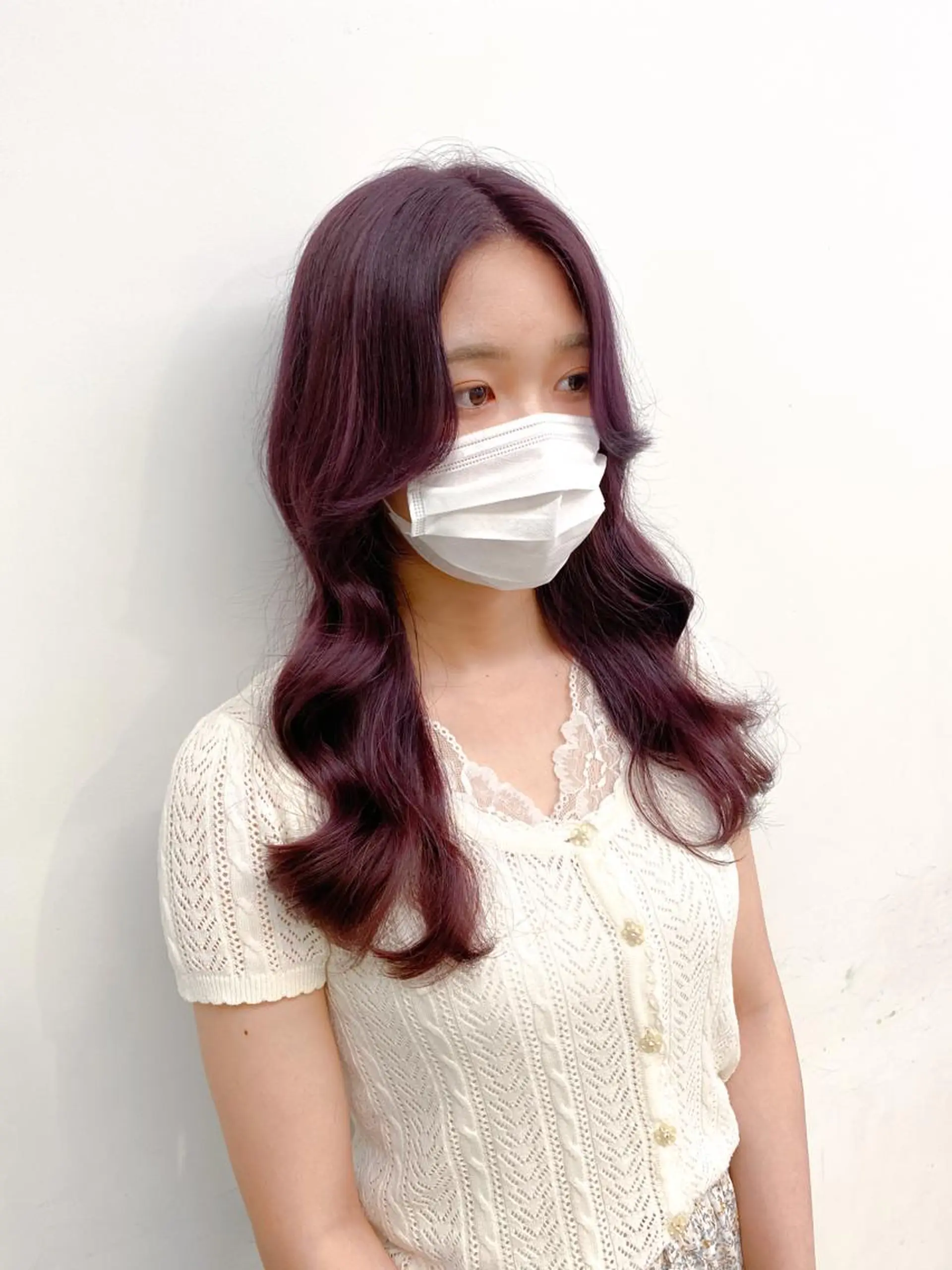 ミディアム カラー ヘアアレンジ ラベンダーカラー ヨシンモリ 💖韓国ヘアの匠 💖TAKUMI💖のヘアスタイル