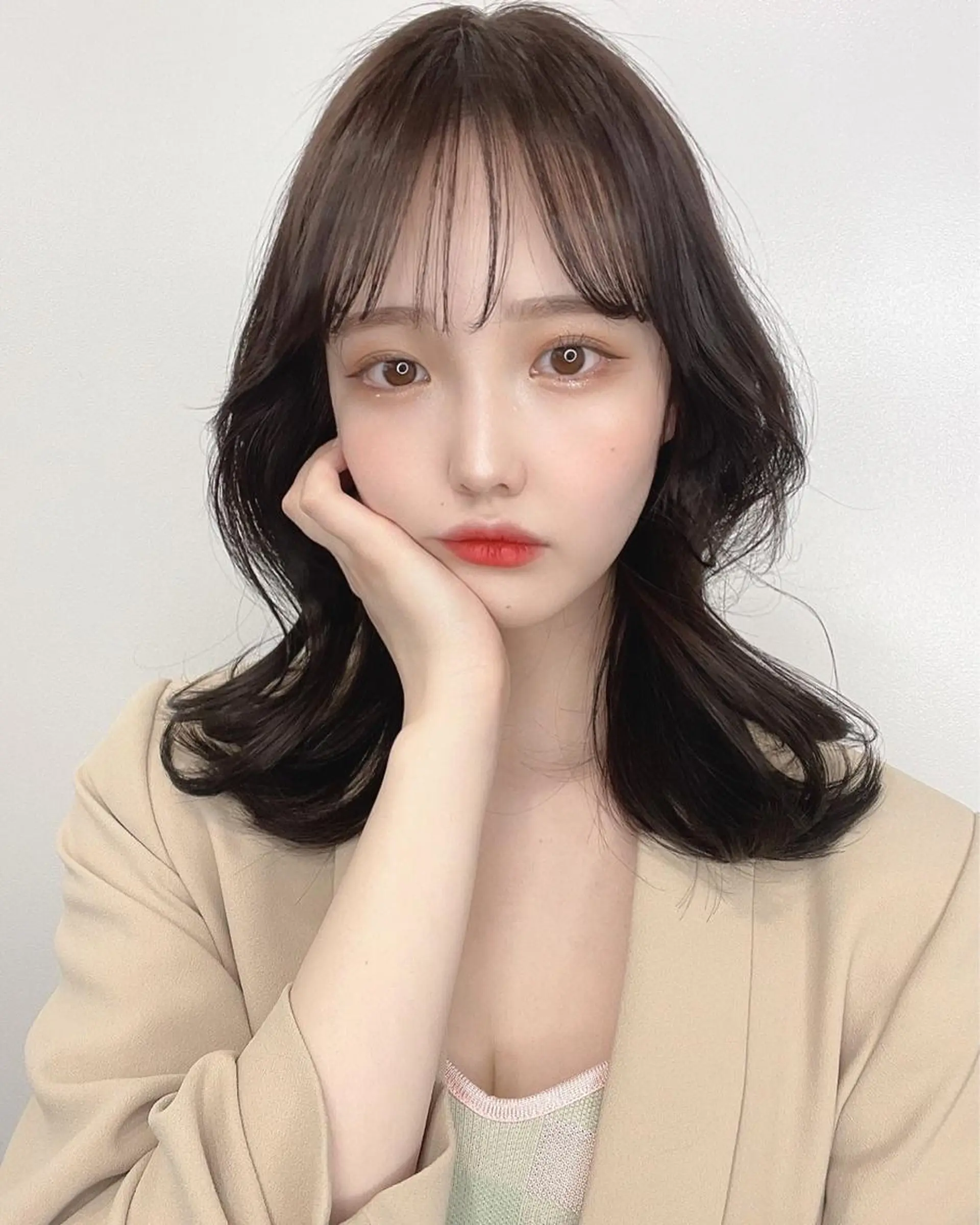 ミディアム カラー ヘアアレンジ くびれヘア カット ヘアカラー トリートメント ヘアセット 天神レイヤーカット No.1💖マユカのヘアスタイル