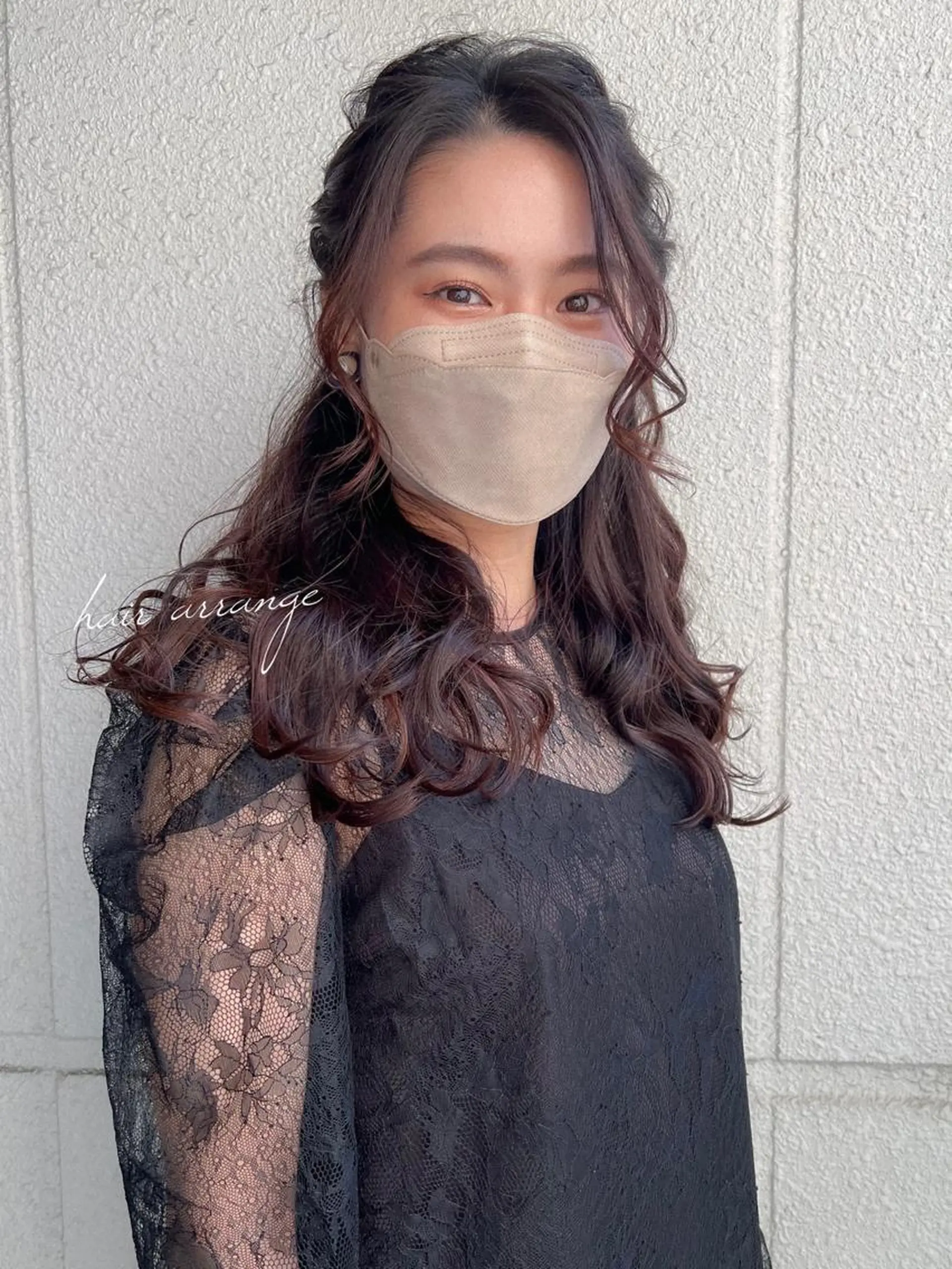 ロング ヘアアレンジ ハーフアップ ヘアセット カラーパティシエ facce🌼ikoのヘアスタイル