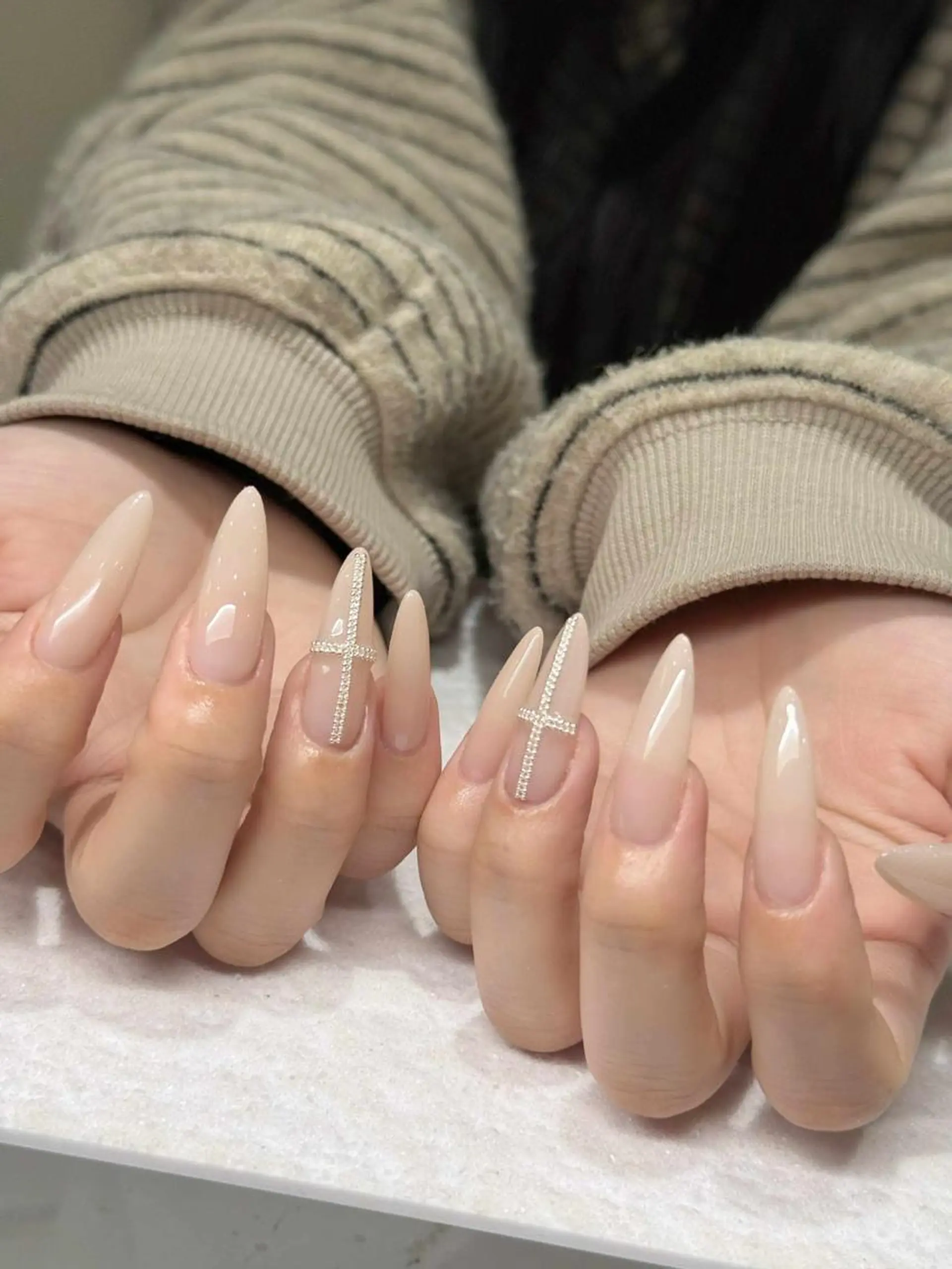 ネイル アートネイル オーロラネイル ブルー チークネイル フットネイル NAILS168 新大久保店のネイルデザイン