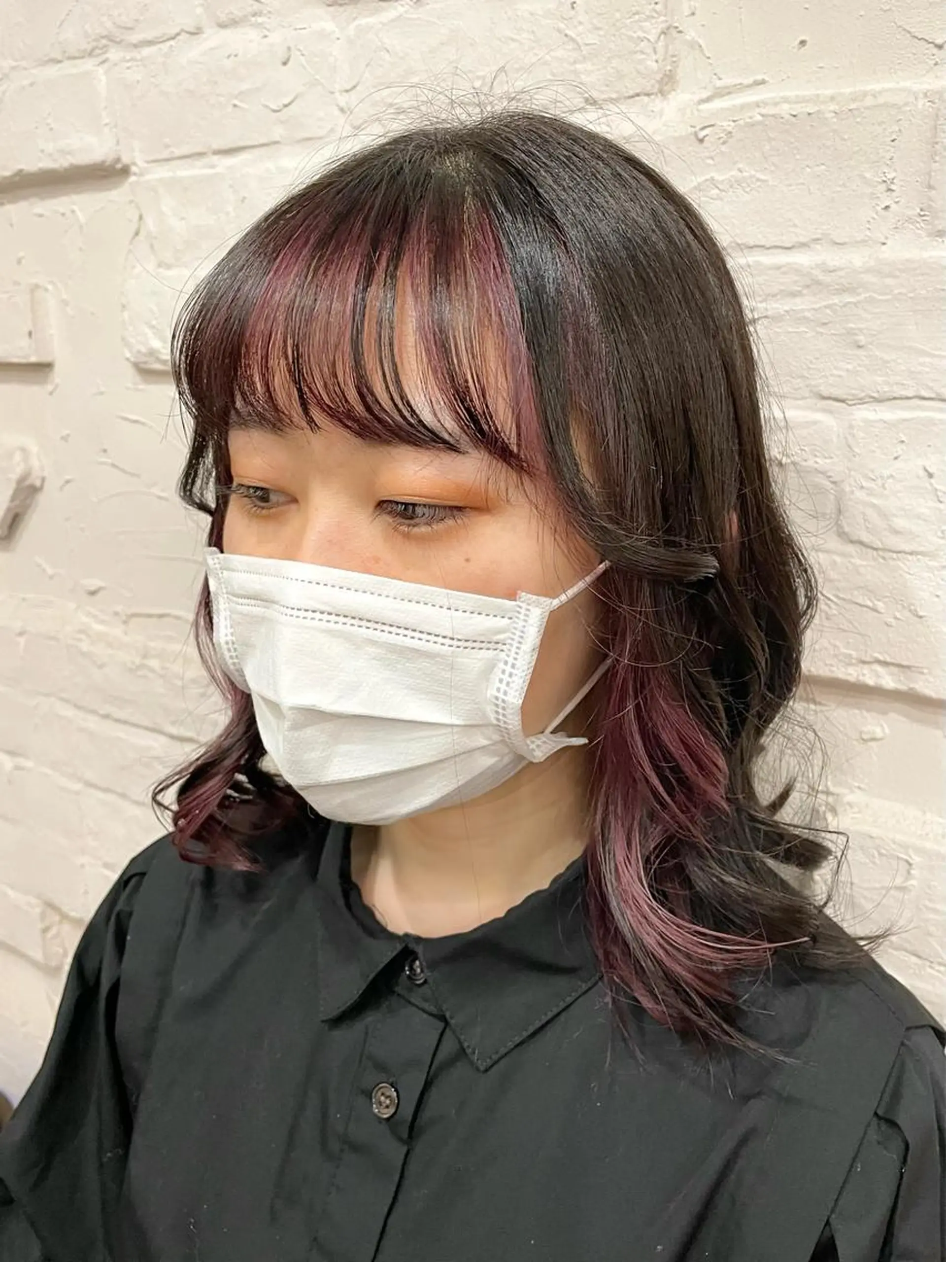 ミディアム カラー ヘアカラー トリートメント 【ピンク/韓国ヘア/ ヘアセット】亜海のヘアスタイル