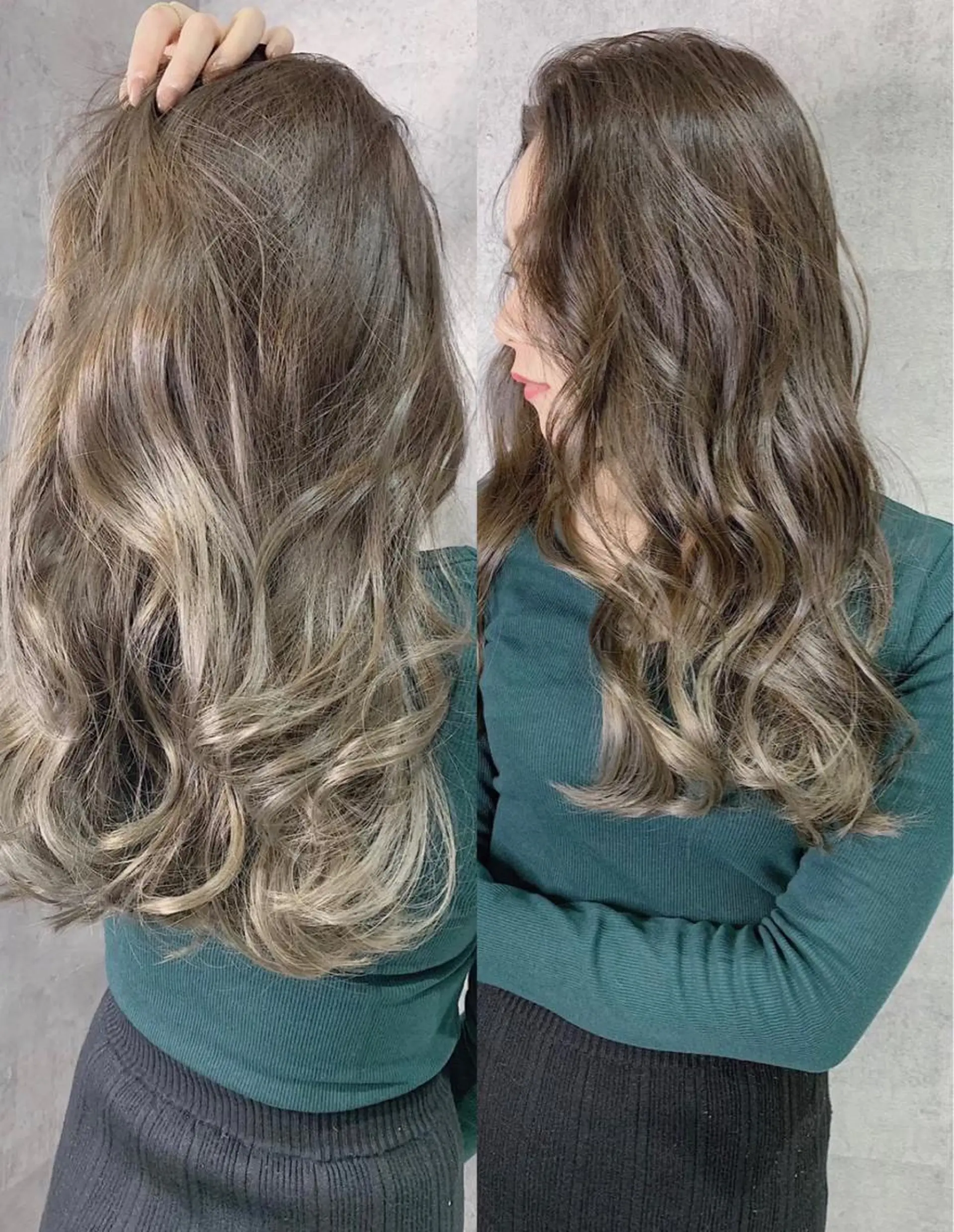 セミロング カラー _WHITE 高槻のヘアスタイル