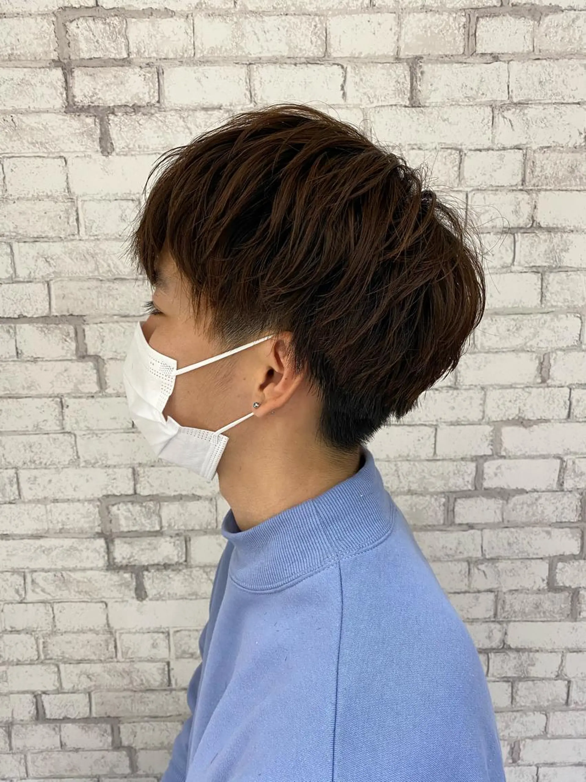 ショート カラー パーマ ヘアアレンジ メンズ ブリーチなし艶カラー 東家のヘアスタイル