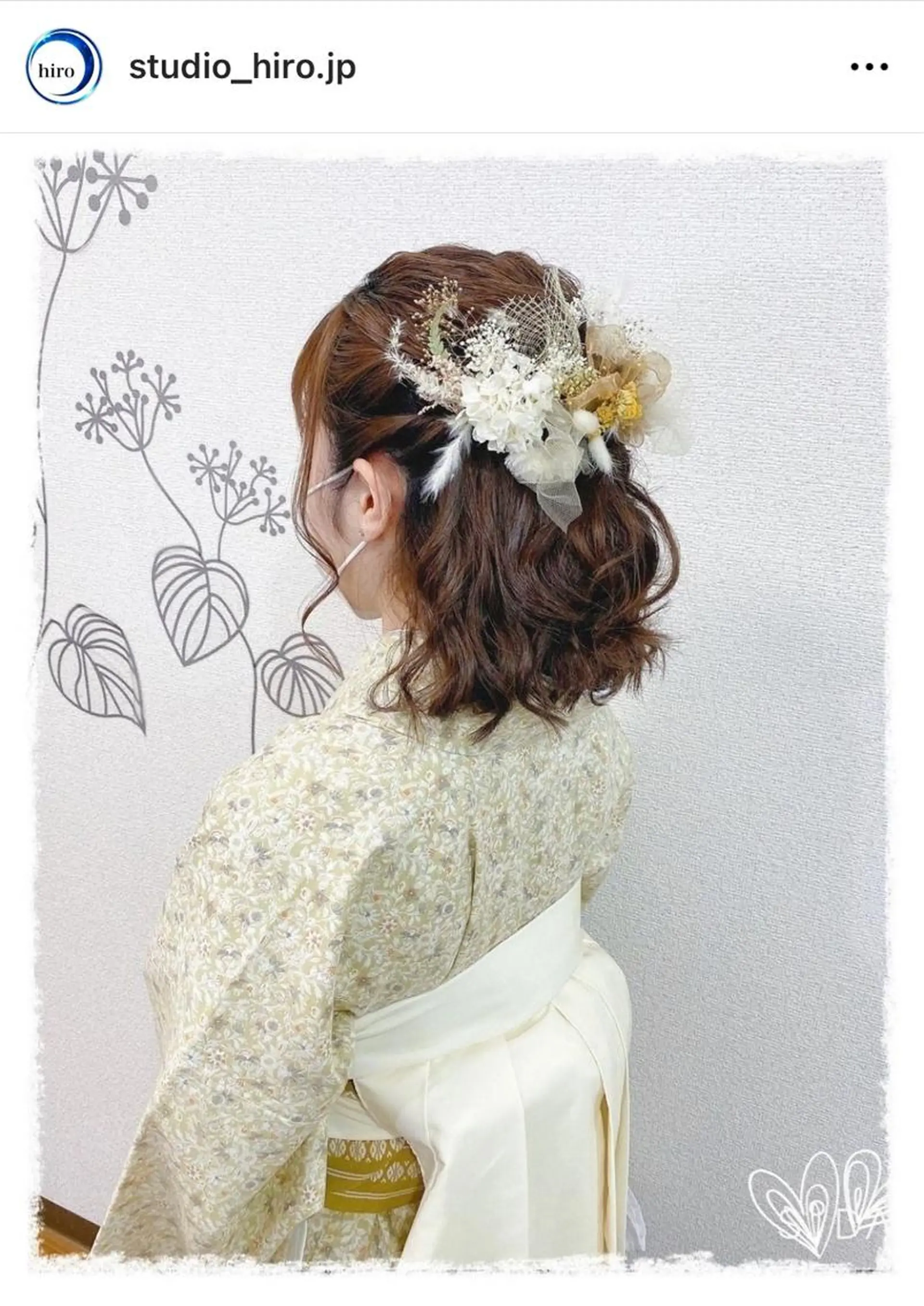 セミロング 卒業式のヘアスタイル 着付け 京都.祇園セットサロン:スタジオ ヒロ【Studio hiro】所属・ヒロ(hiro) •スタジオヒロのヘアスタイル