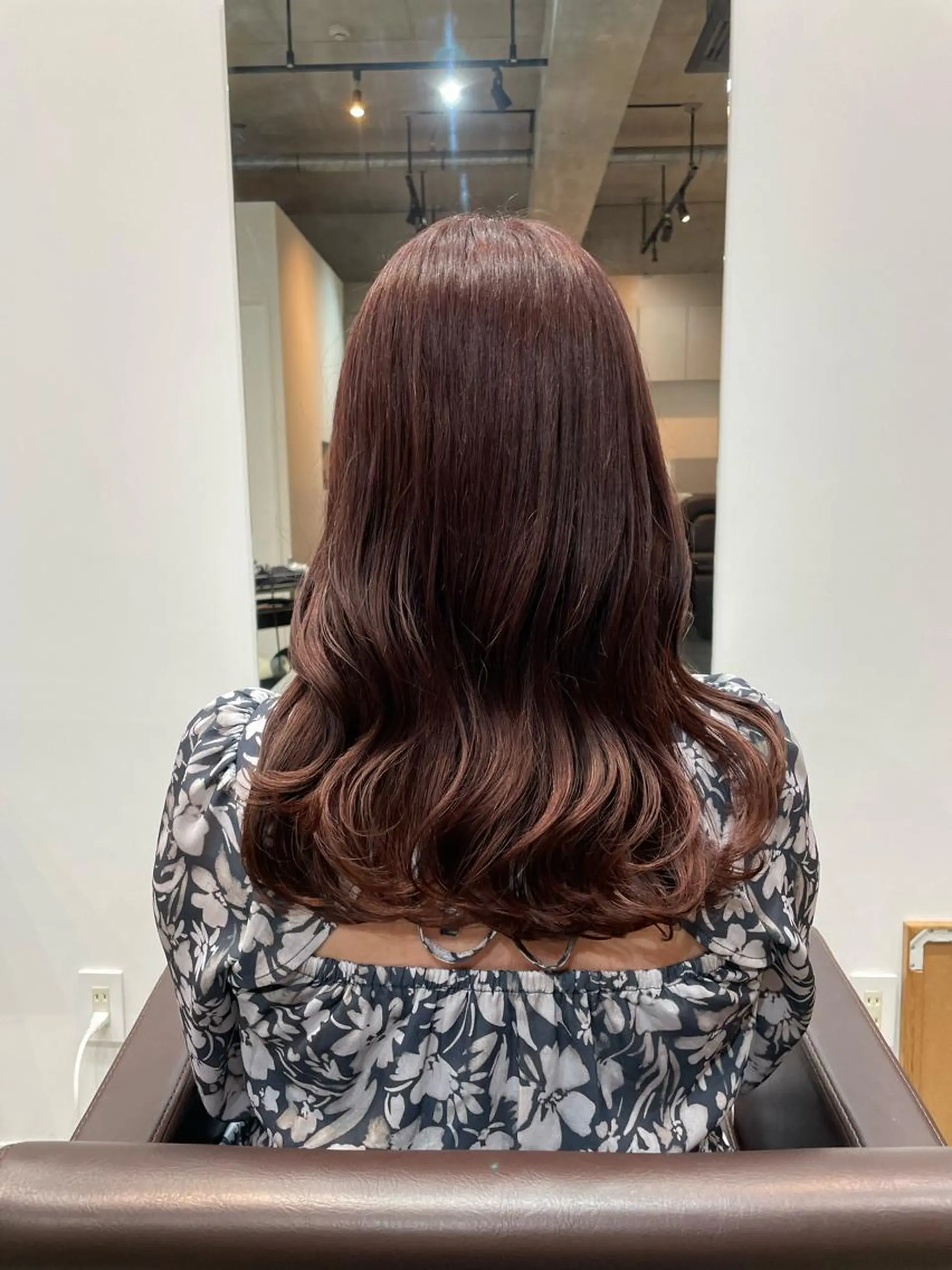 セミロング カラー ブラウンカラー ピンクカラー ピンクブラウン 【表参道】Ruri デジタルパーマのヘアスタイル