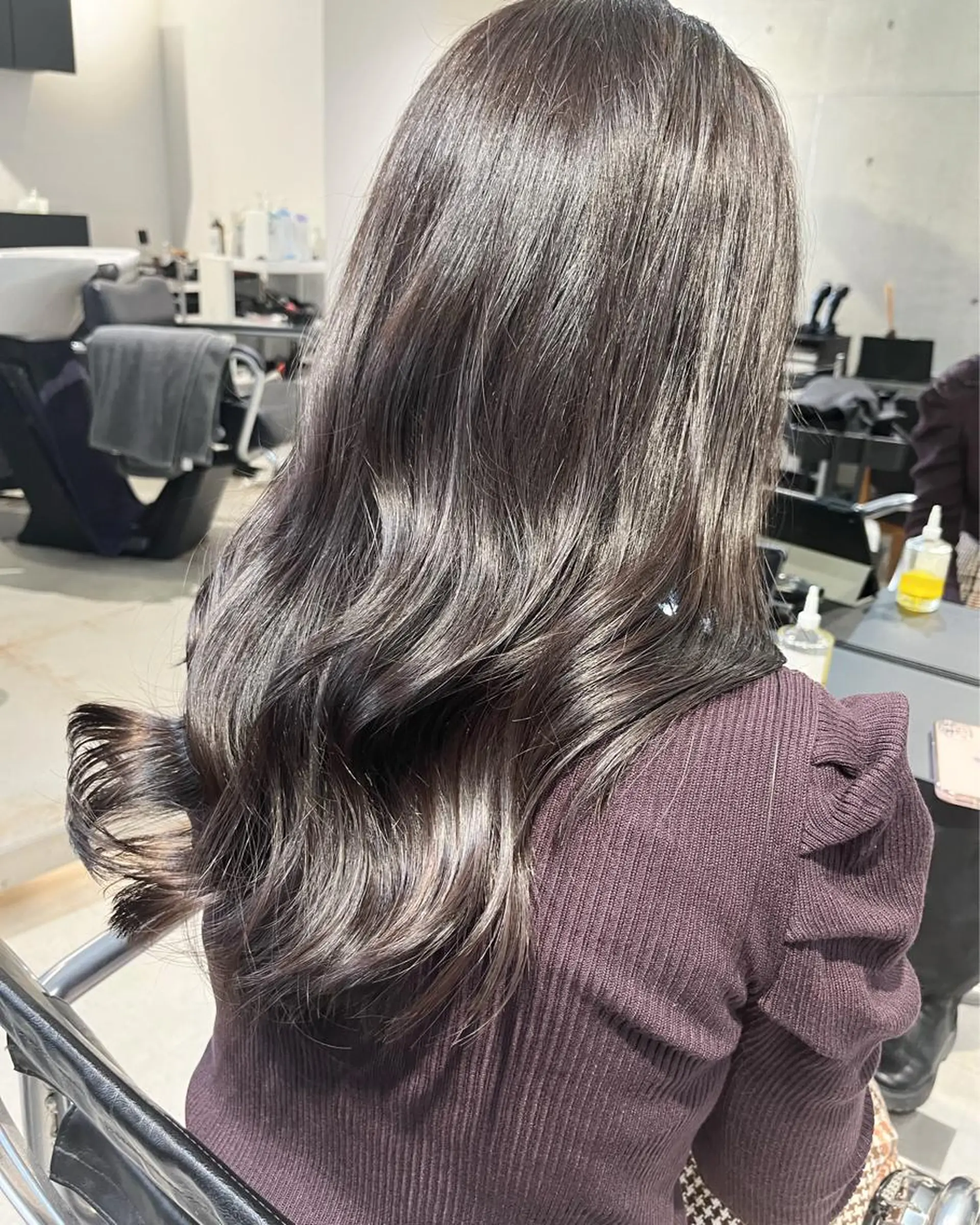ミディアム カラー パーマ ヘアアレンジ カット ヘアカラー トリートメント ヘッドスパ ヘアセット 透明感/オリーブ/ グレージュ/YUKAのヘアスタイル