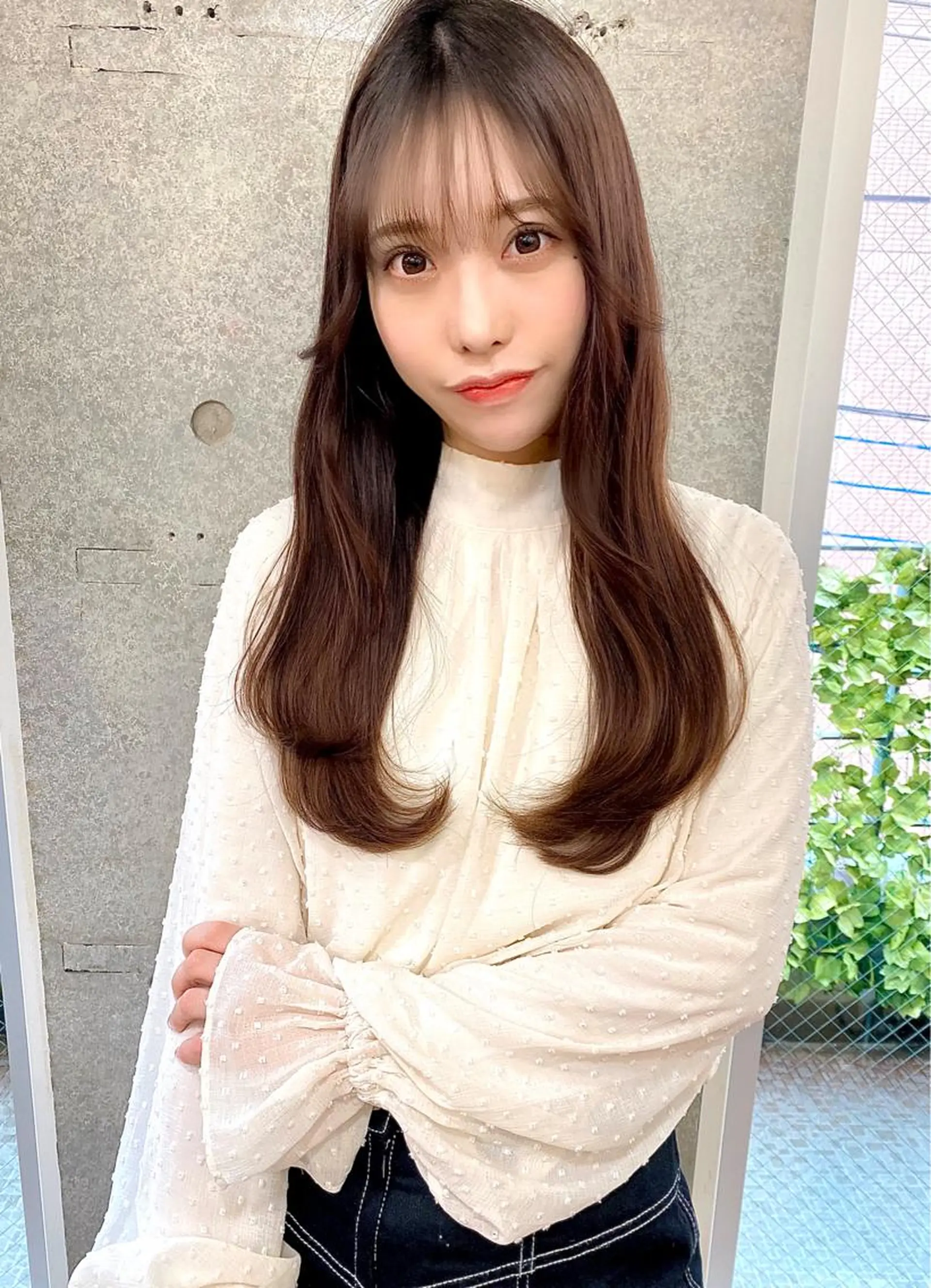 セミロング ボブ くびれヘア エギョモリ 韓国風ヘア レイヤーカット 大人可愛いレイヤー 大田のヘアスタイル