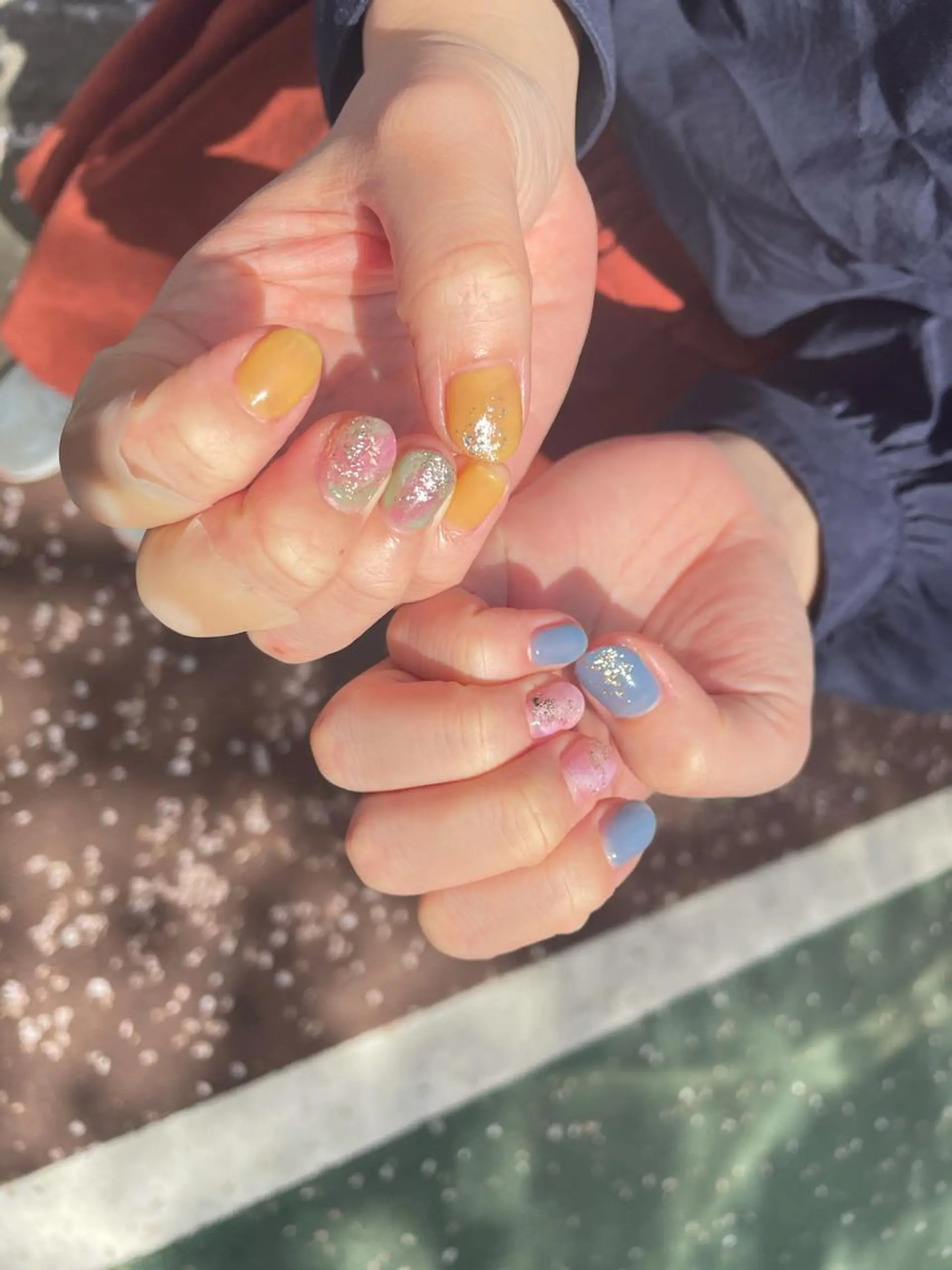 ネイル ハンドネイル ハンドケア はばすみれ🎀ﾈｲﾙ 光ﾌｪｲｼｬﾙ ﾍｱのネイルデザイン
