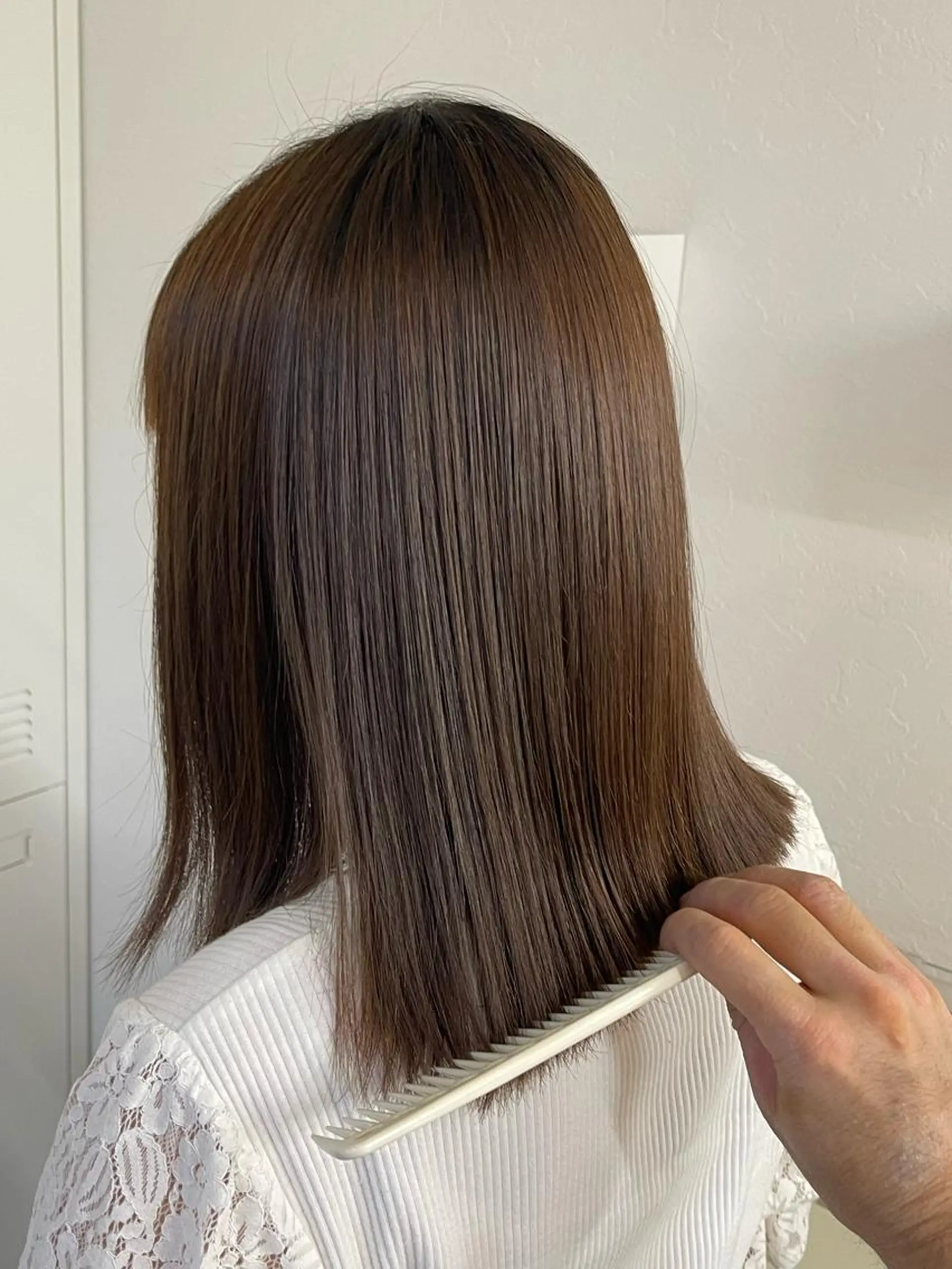 セミロング 縮毛矯正 Hirose Ryoのヘアスタイル