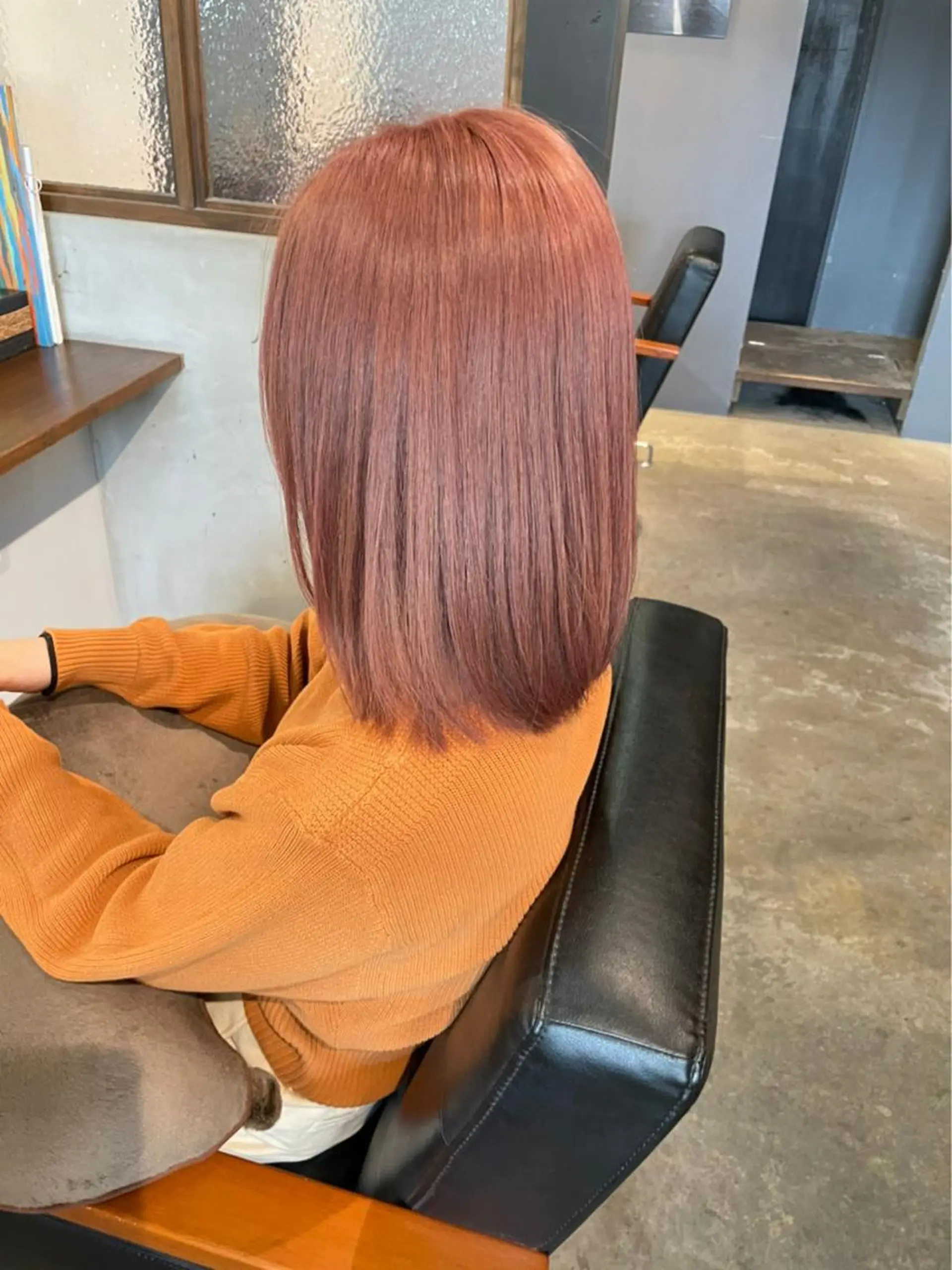カラー ブラウンカラー ピンクカラー 木村 朱里のヘアスタイル