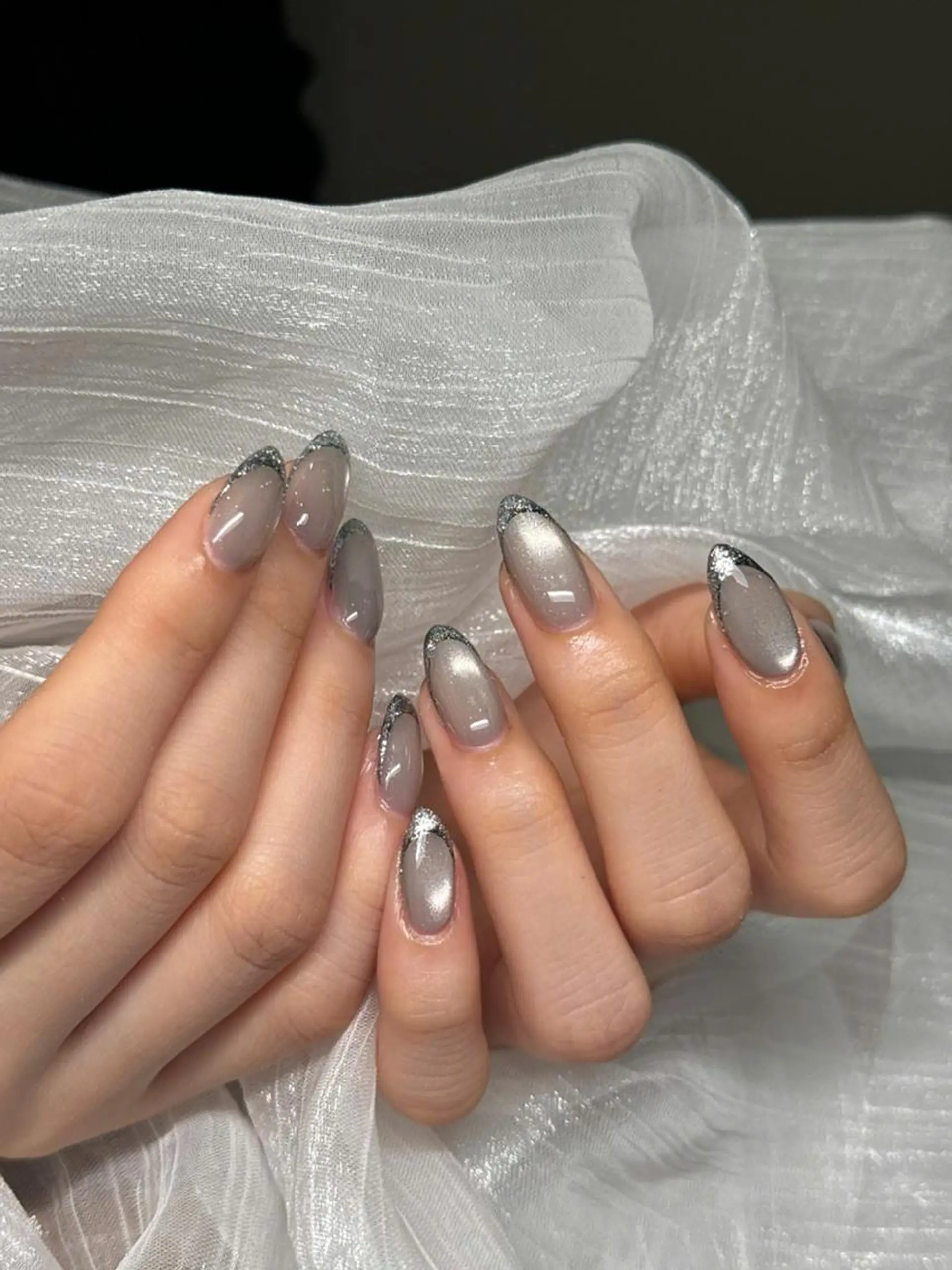 ネイル ブルー ドット フラワーネイル ジェルネイル グラデーション あい 小森のネイルデザイン