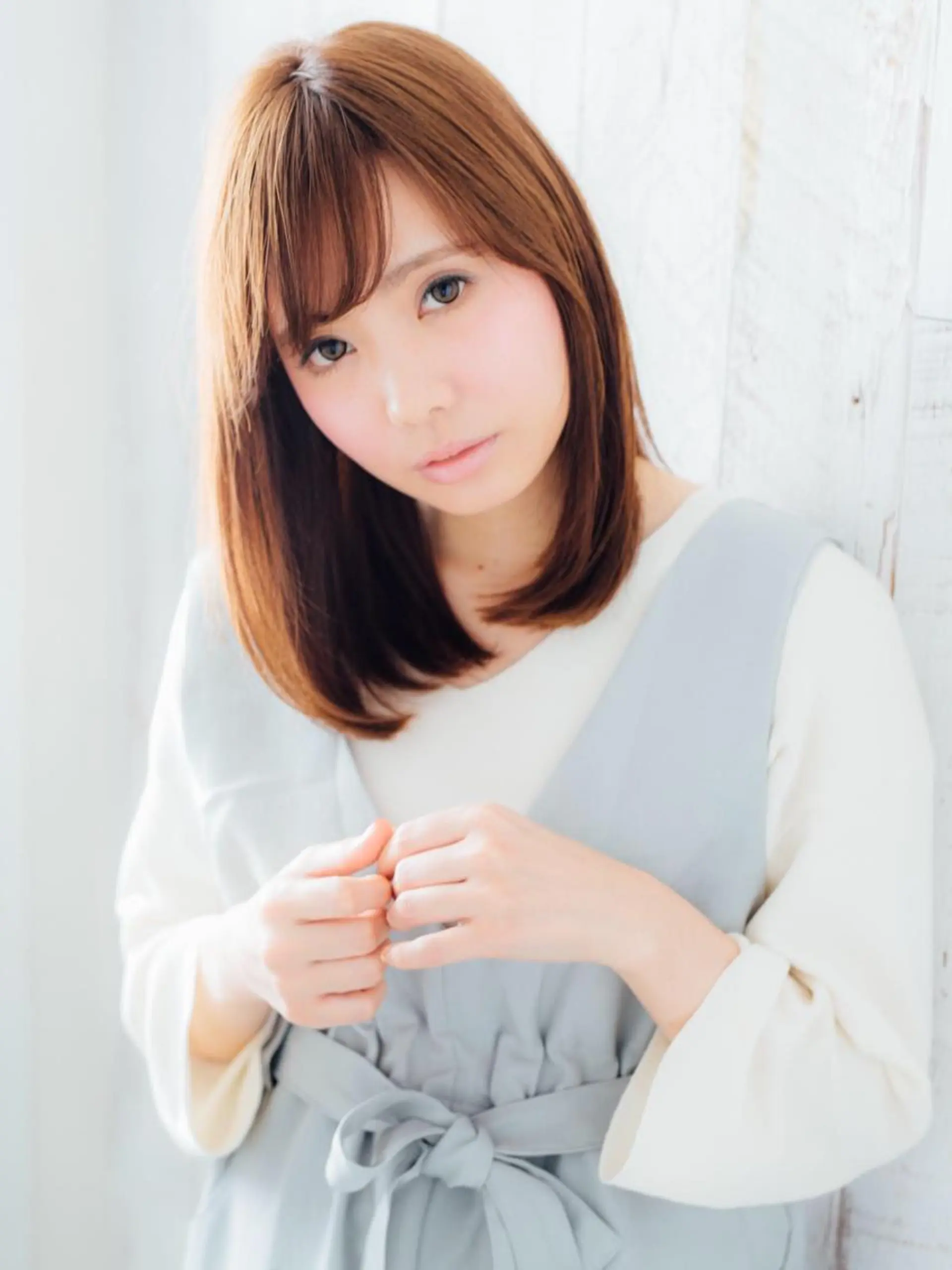 セミロング カット 縮毛矯正 トリートメント FUKUNAGA YUのヘアスタイル
