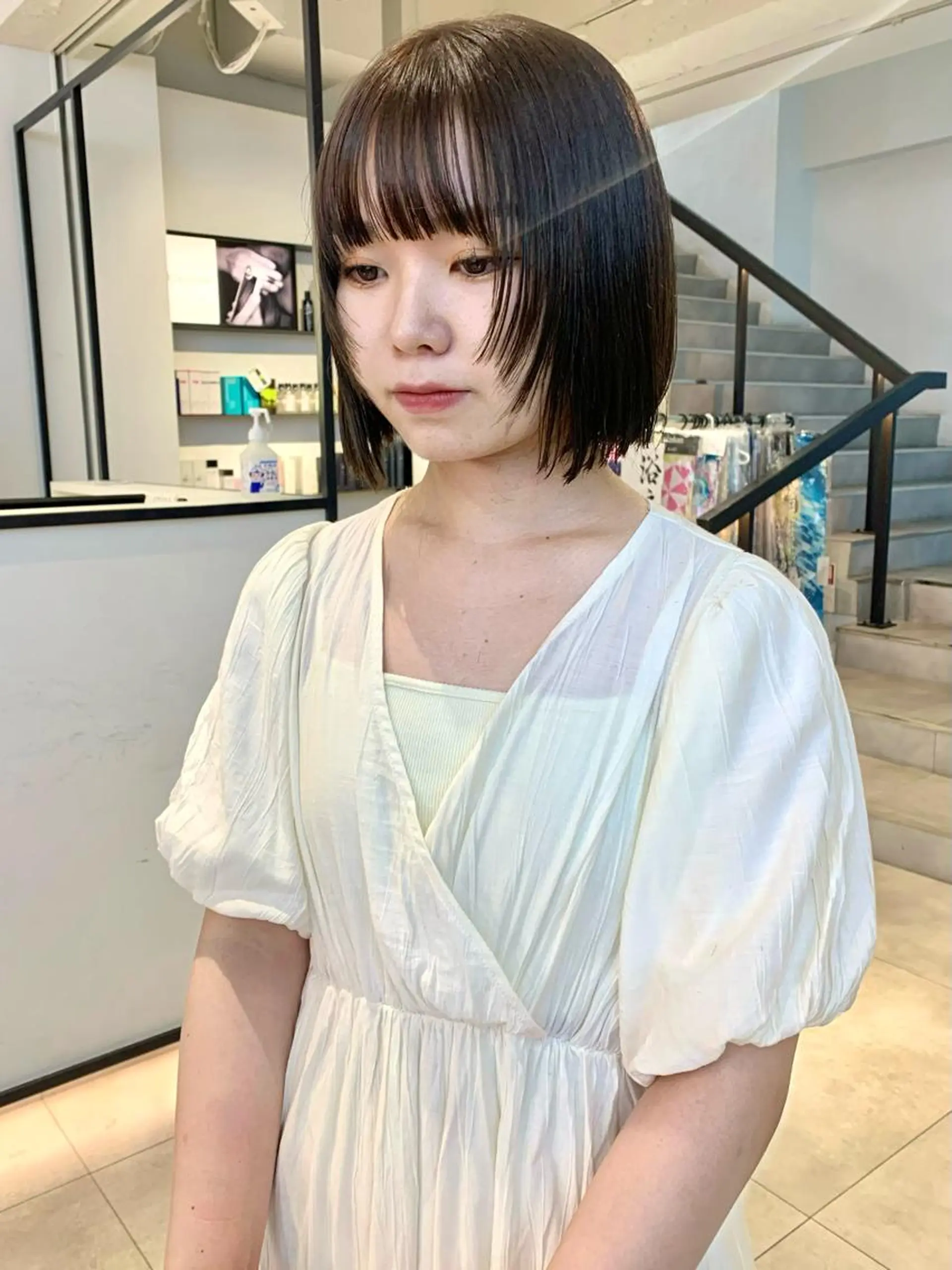 ショート カラー ボブ 顔周りカット Kureha/ネイル トレンドヘアのマツエク・マツパデザイン