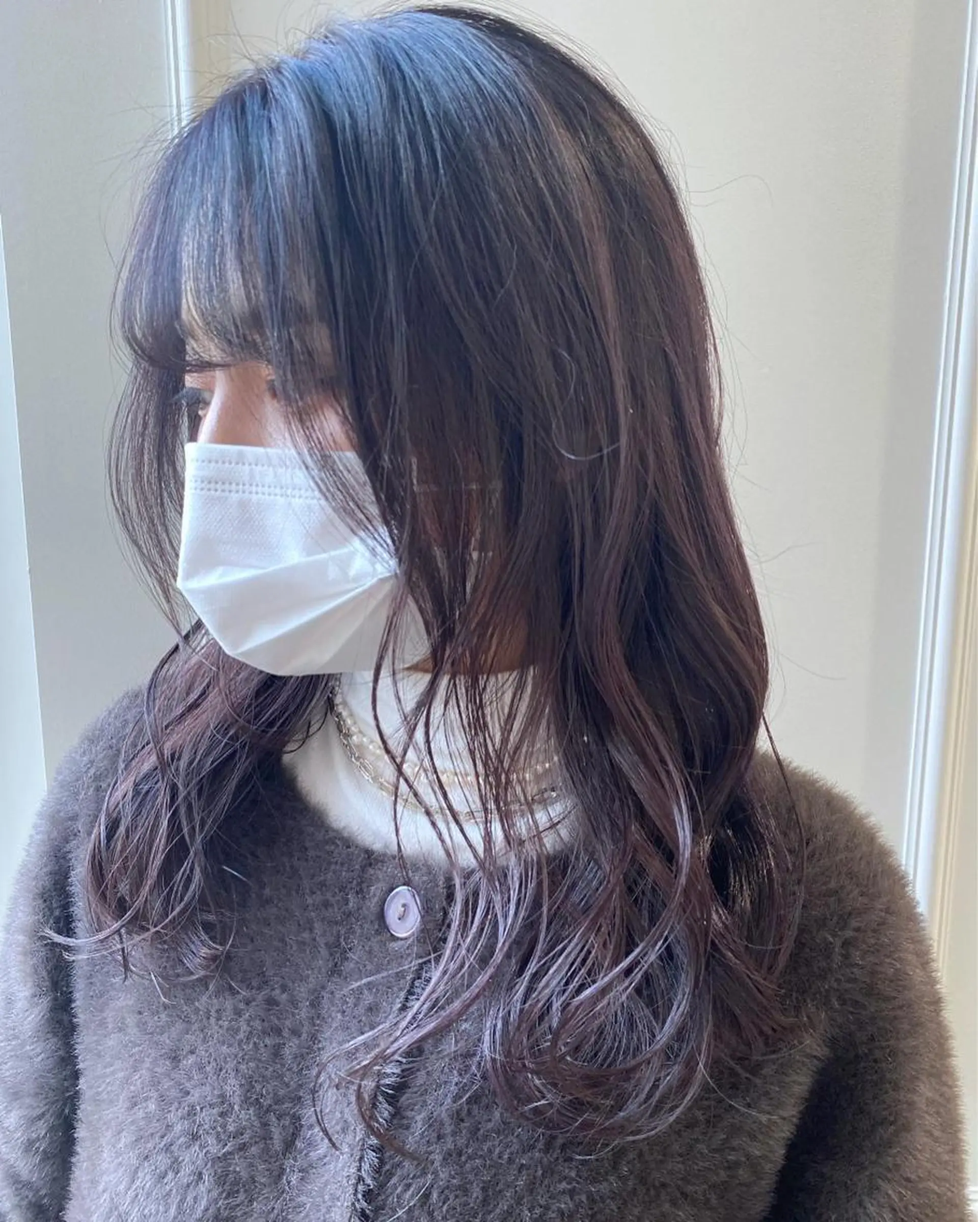 ロング カラー 透明感カラー イルミナカラー ラベンダーカラー カット ヘアカラー 小顔レイヤー/ ベージュ🤍Rieのヘアスタイル