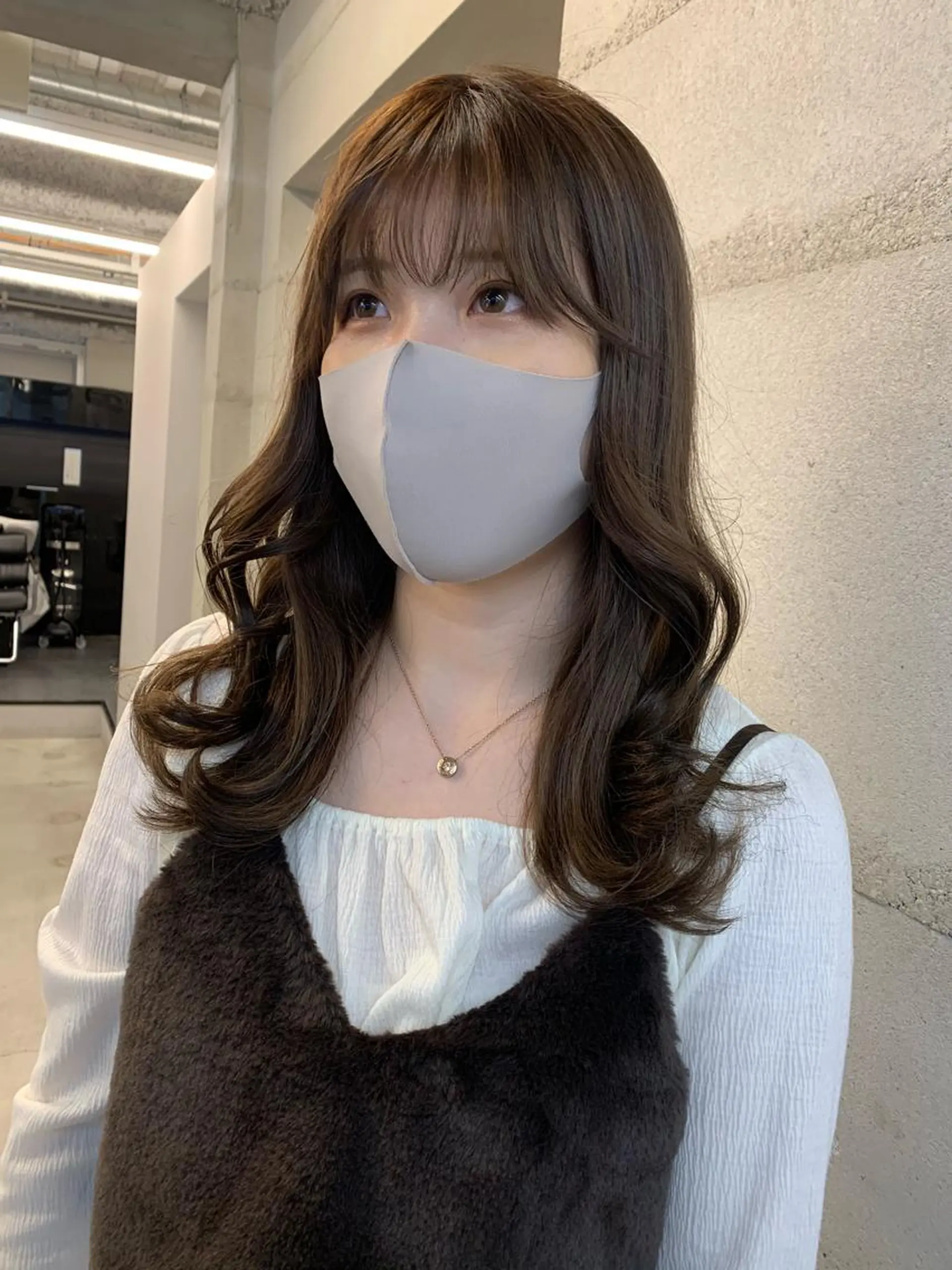 ミディアム カラー 透明感/オリーブ/ グレージュ/YUKAのヘアスタイル