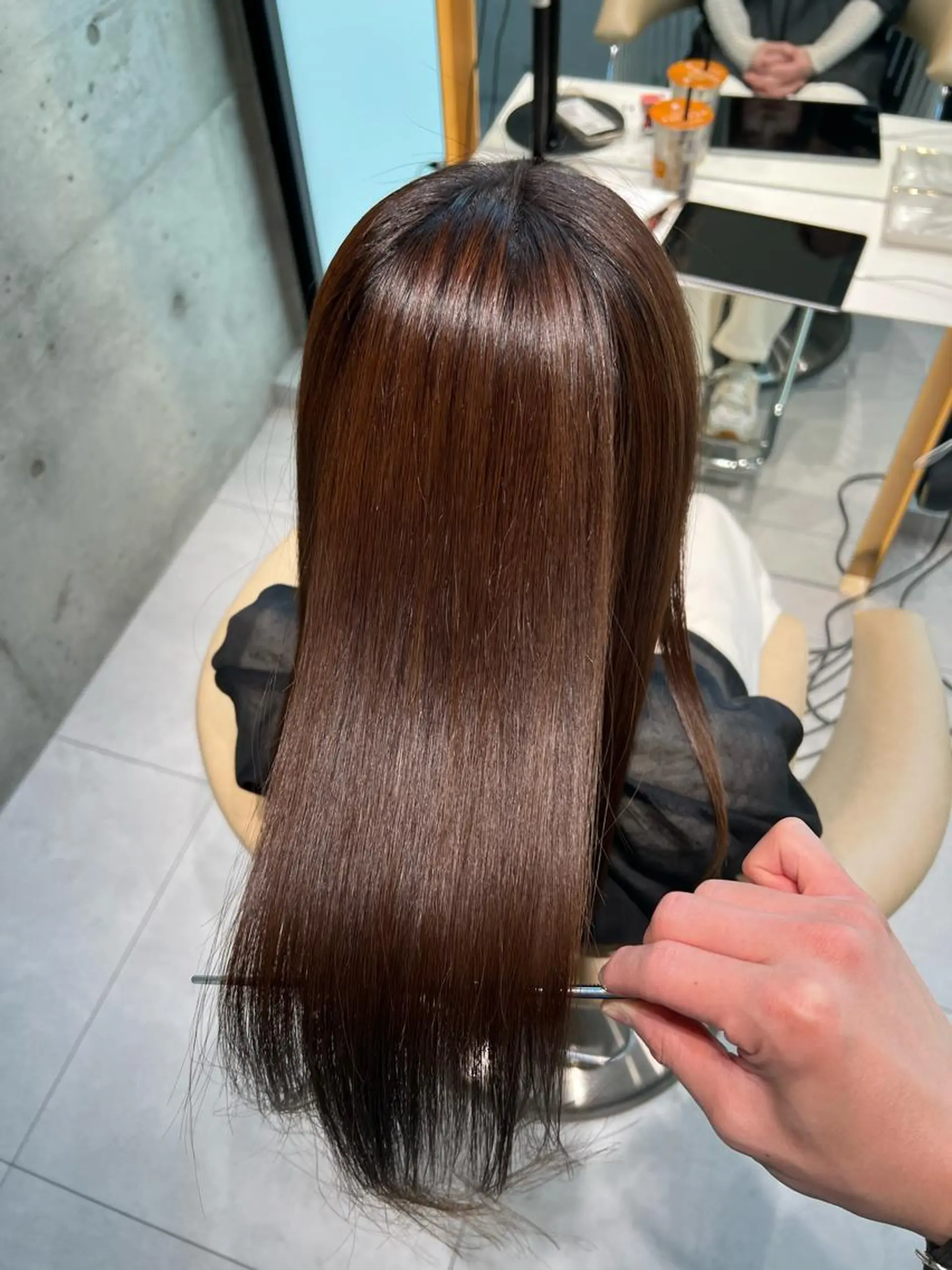ロング 髪質改善 縮毛矯正 トリートメント 酸性ストレート 福岡縮毛矯正✨️ ストレート 向井和輝のヘアスタイル