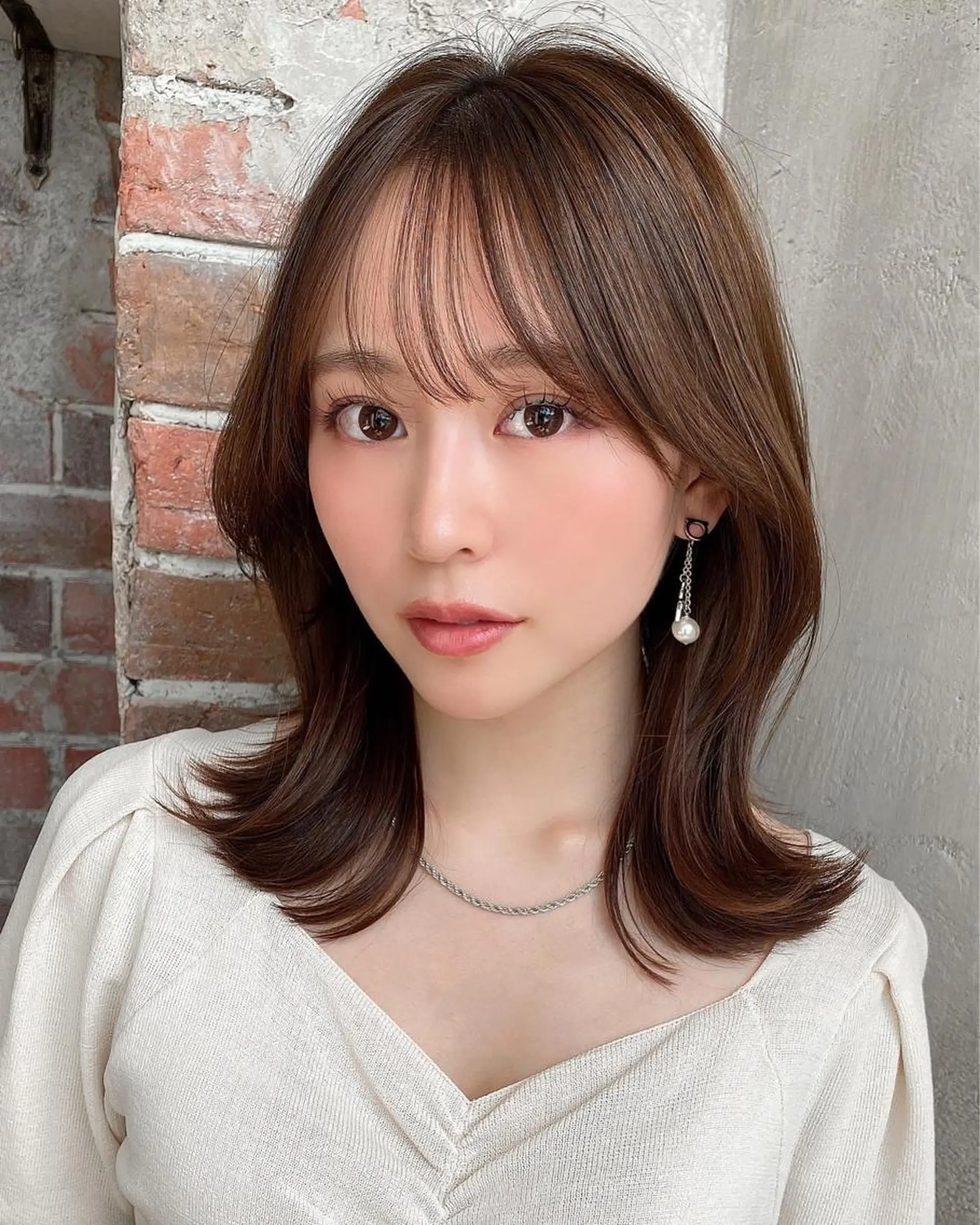 ミディアム くびれヘア 髪質改善 縮毛矯正 🧡くびれヘア/前髪 顔周り🧡久原結衣のヘアスタイル