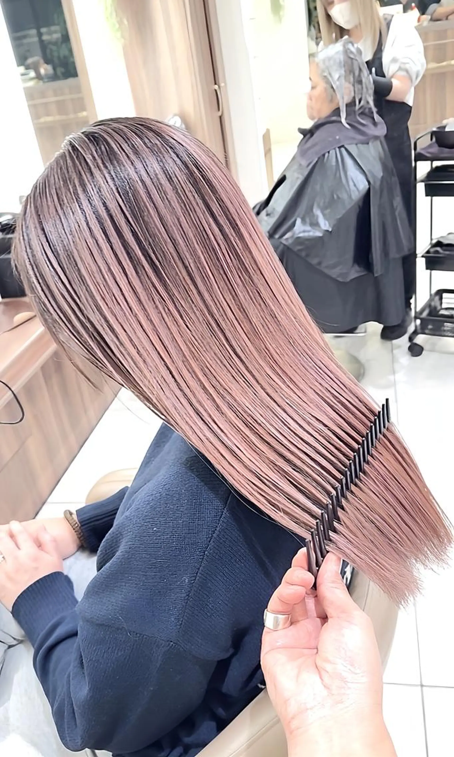 ロング カラー 髪質改善 ヘアカラー トリートメント ＡＳＨ大宮/ブリーチ 髪質改善/カラーのヘアスタイル